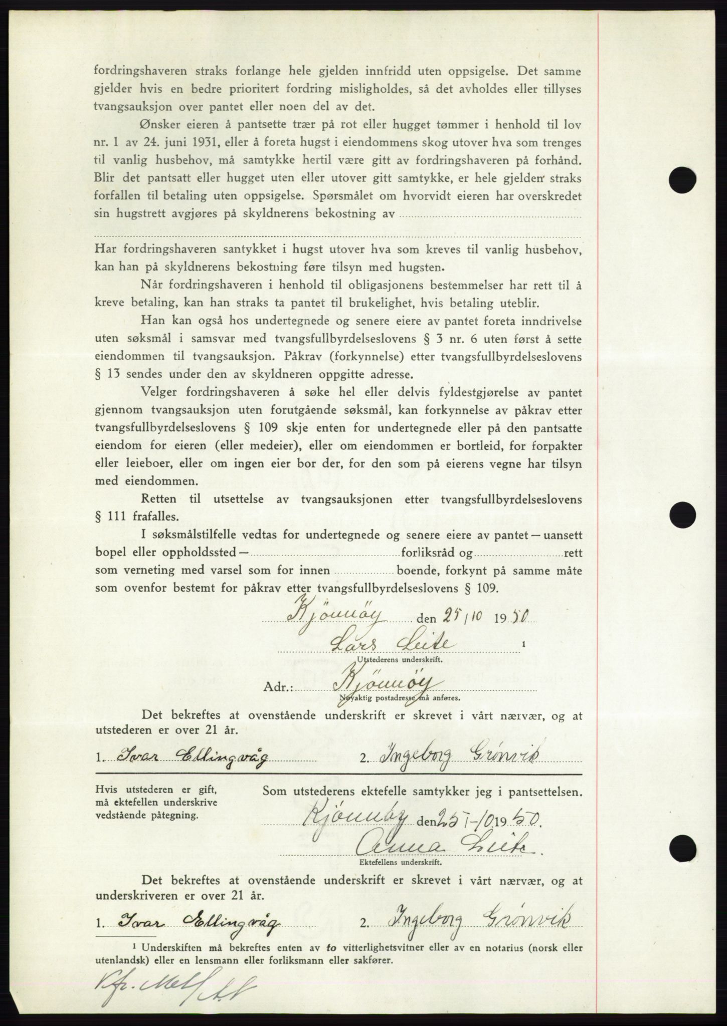 Nordmøre sorenskriveri, AV/SAT-A-4132/1/2/2Ca: Mortgage book no. B106, 1950-1950, Diary no: : 3522/1950