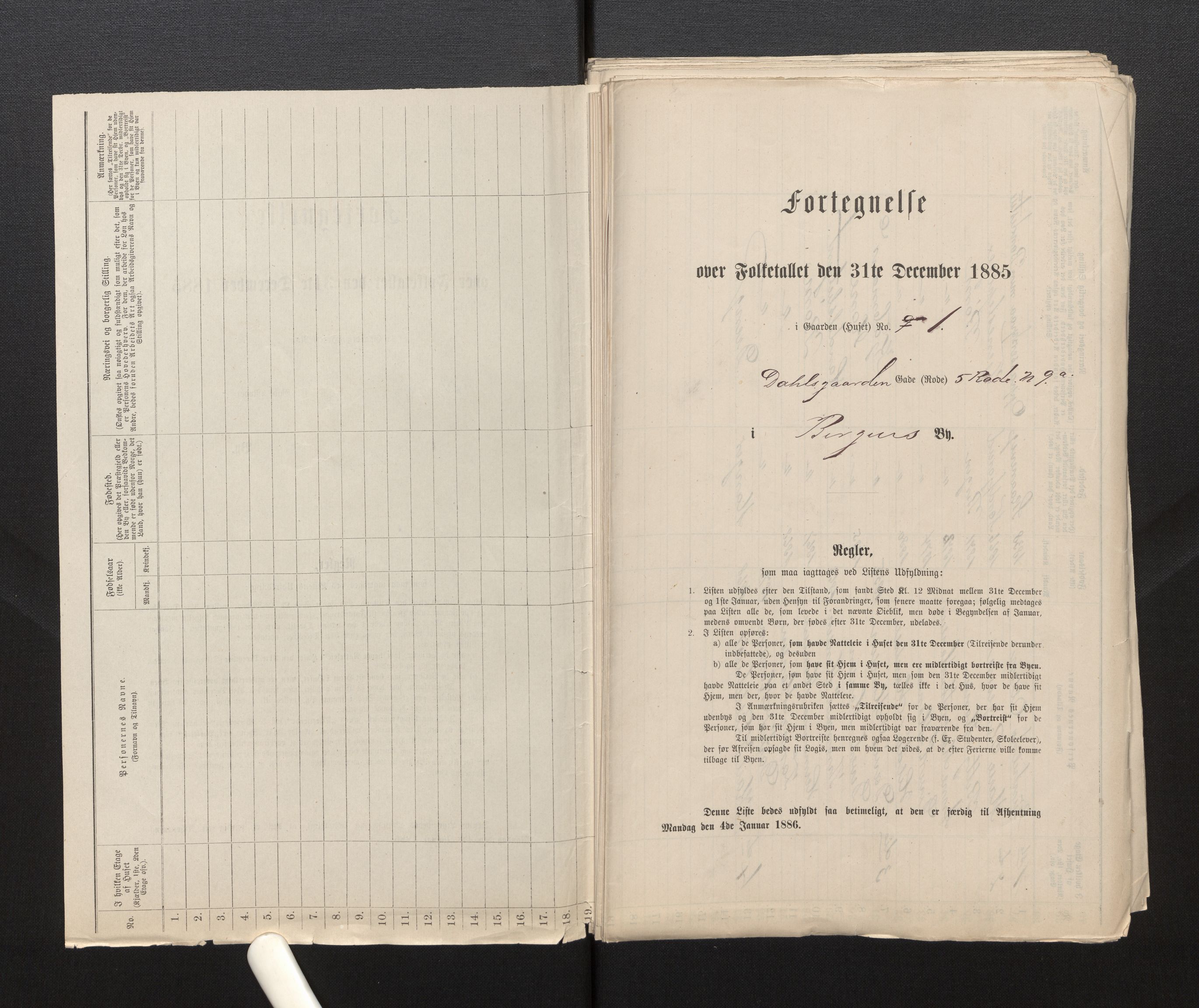 SAB, 1885 census for 1301 Bergen, 1885, p. 841