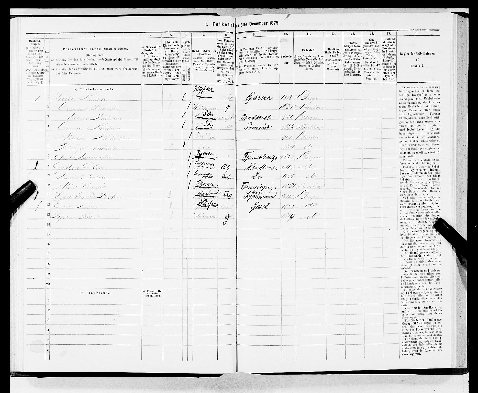 SAB, 1875 census for 1301 Bergen, 1875, p. 3443