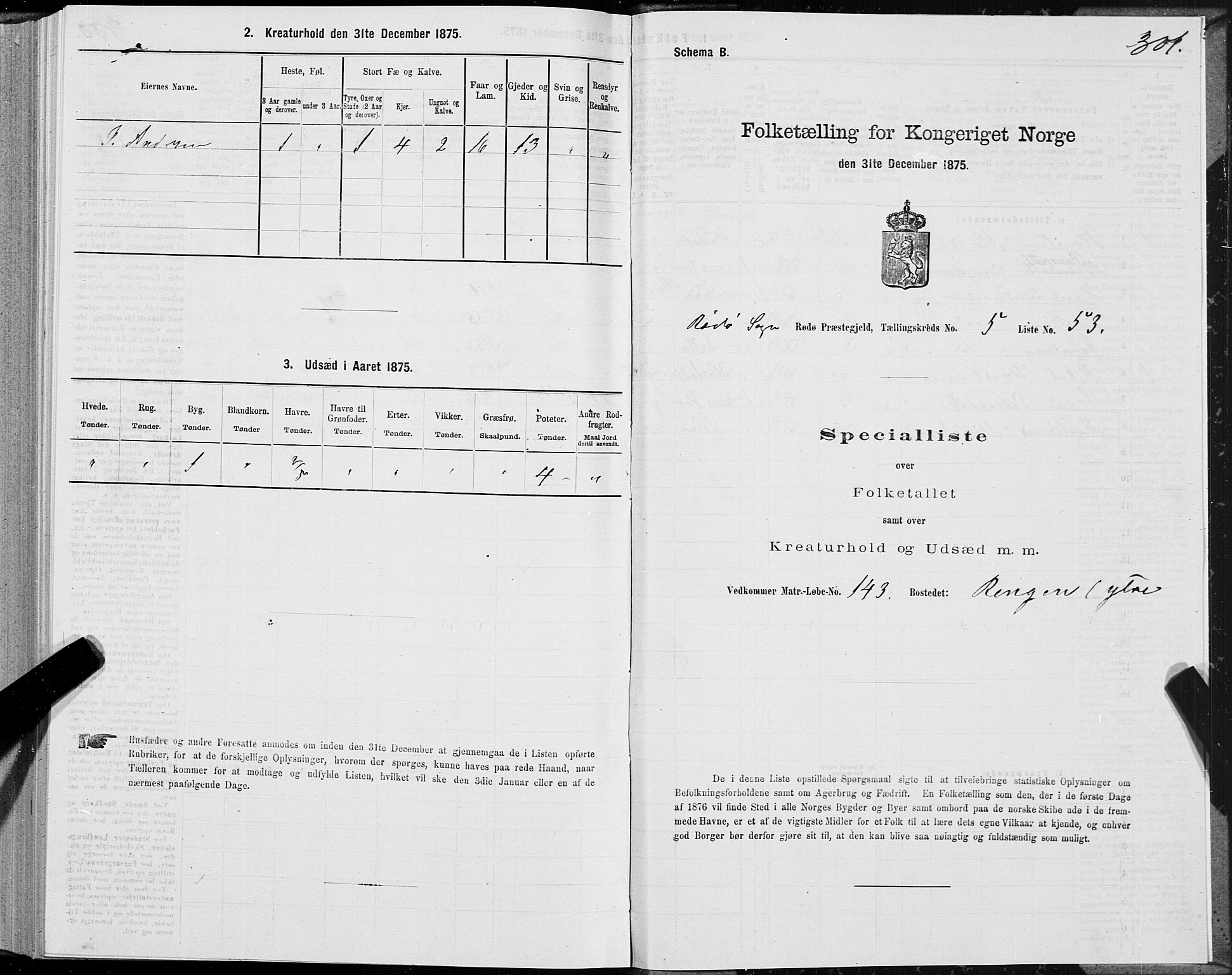 SAT, 1875 census for 1836P Rødøy, 1875, p. 2301