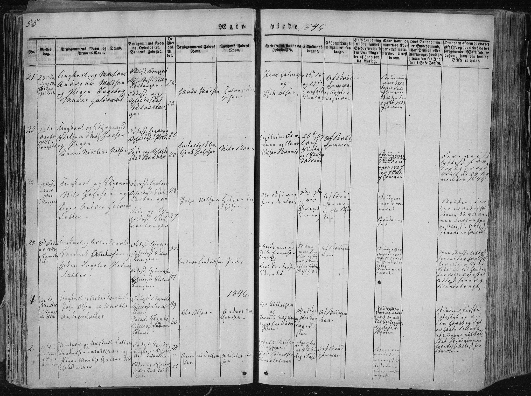 Sannidal kirkebøker, AV/SAKO-A-296/F/Fa/L0007: Parish register (official) no. 7, 1831-1854, p. 55