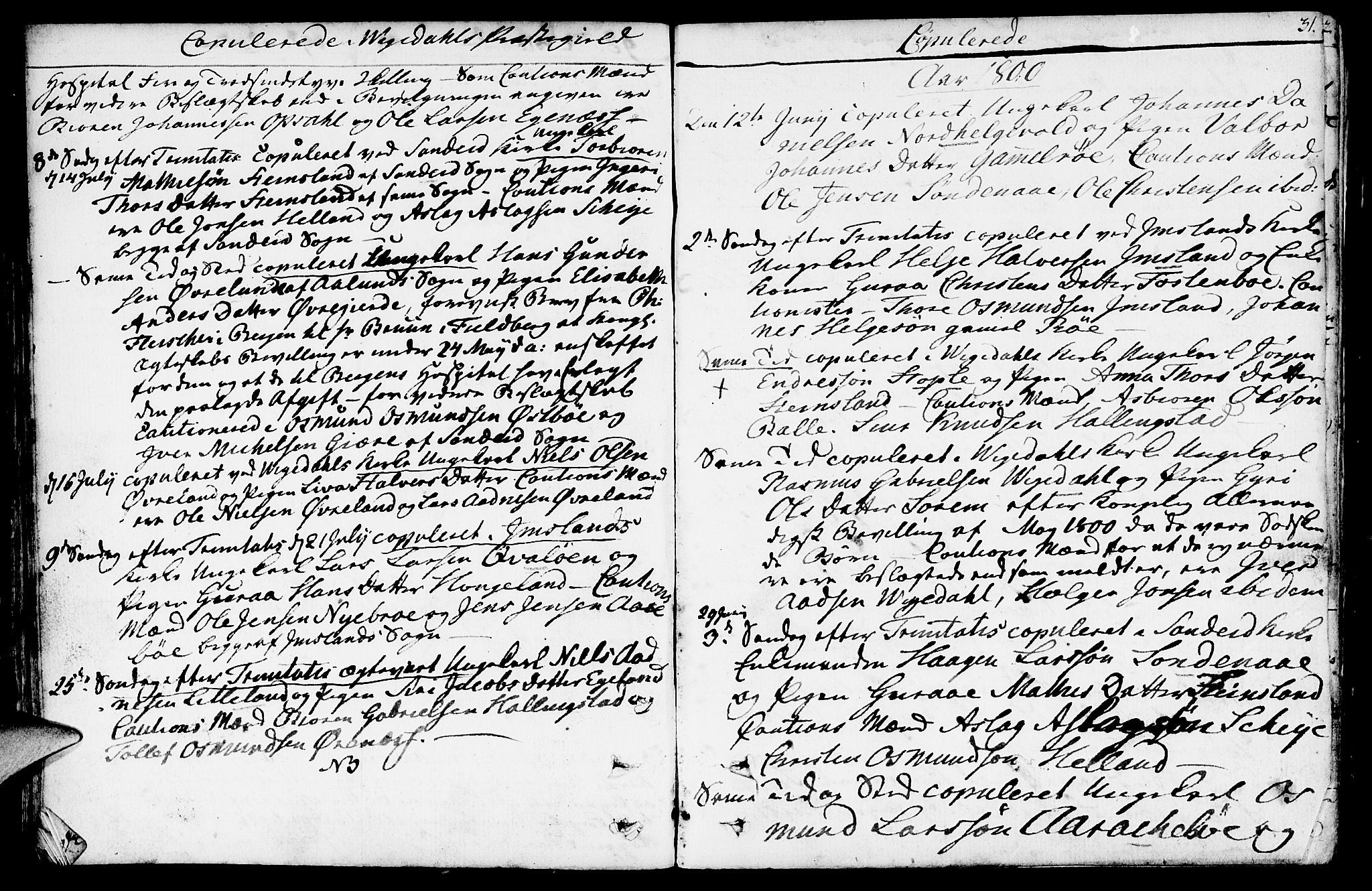 Vikedal sokneprestkontor, SAST/A-101840/01/IV: Parish register (official) no. A 2, 1779-1817, p. 31