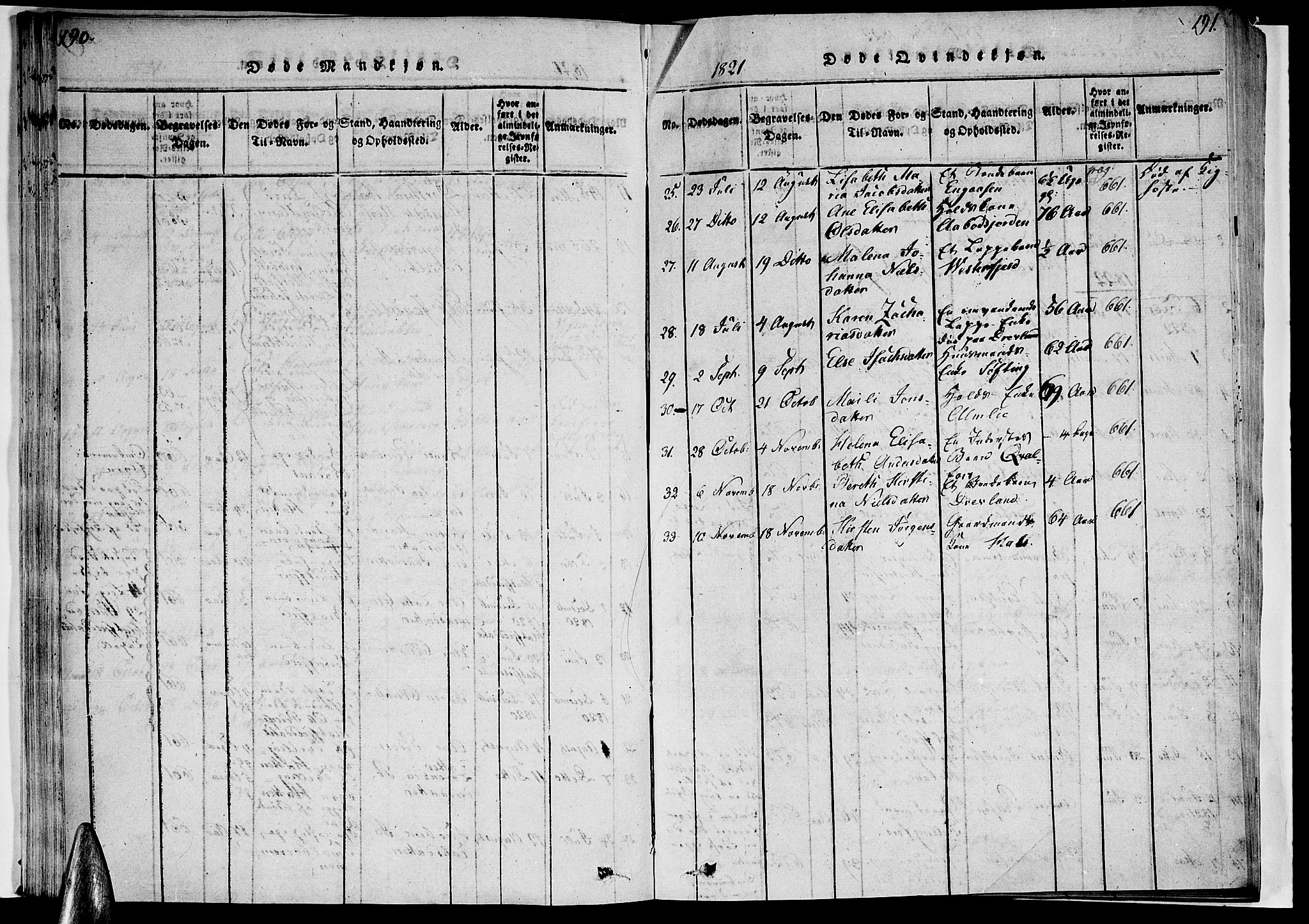 Ministerialprotokoller, klokkerbøker og fødselsregistre - Nordland, AV/SAT-A-1459/820/L0288: Parish register (official) no. 820A09, 1820-1825, p. 190-191