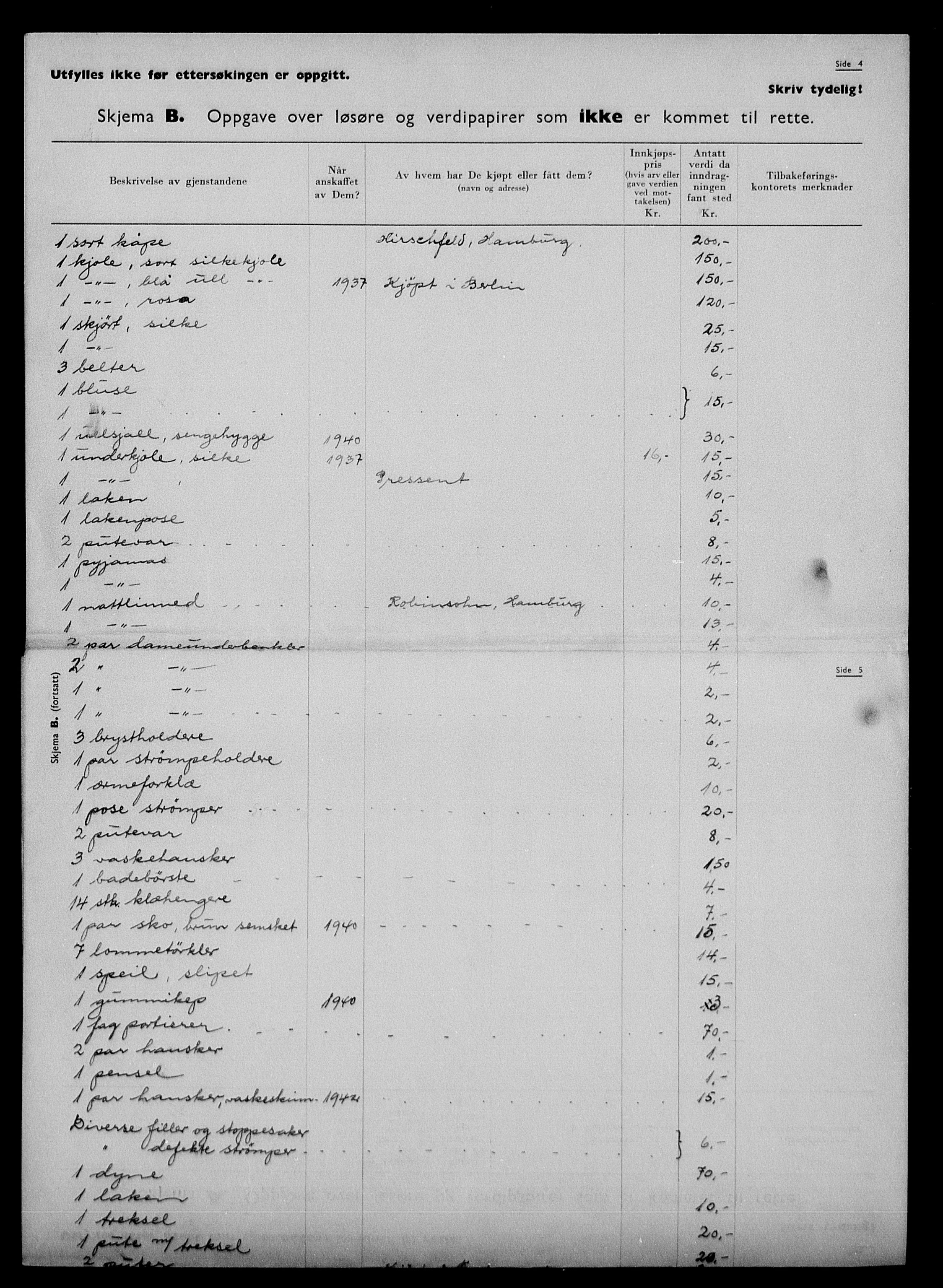 Justisdepartementet, Tilbakeføringskontoret for inndratte formuer, AV/RA-S-1564/H/Hc/Hcd/L1006: --, 1945-1947, p. 45