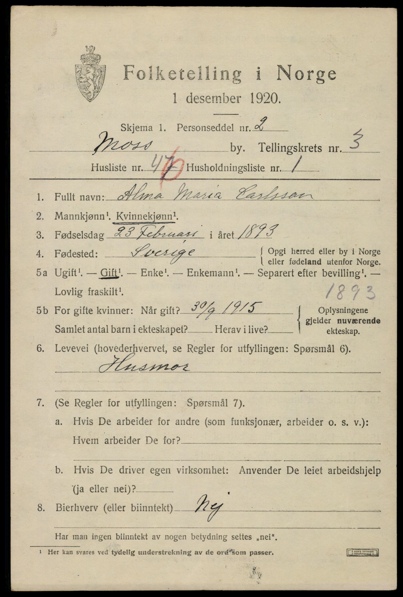 SAO, 1920 census for Moss, 1920, p. 12337