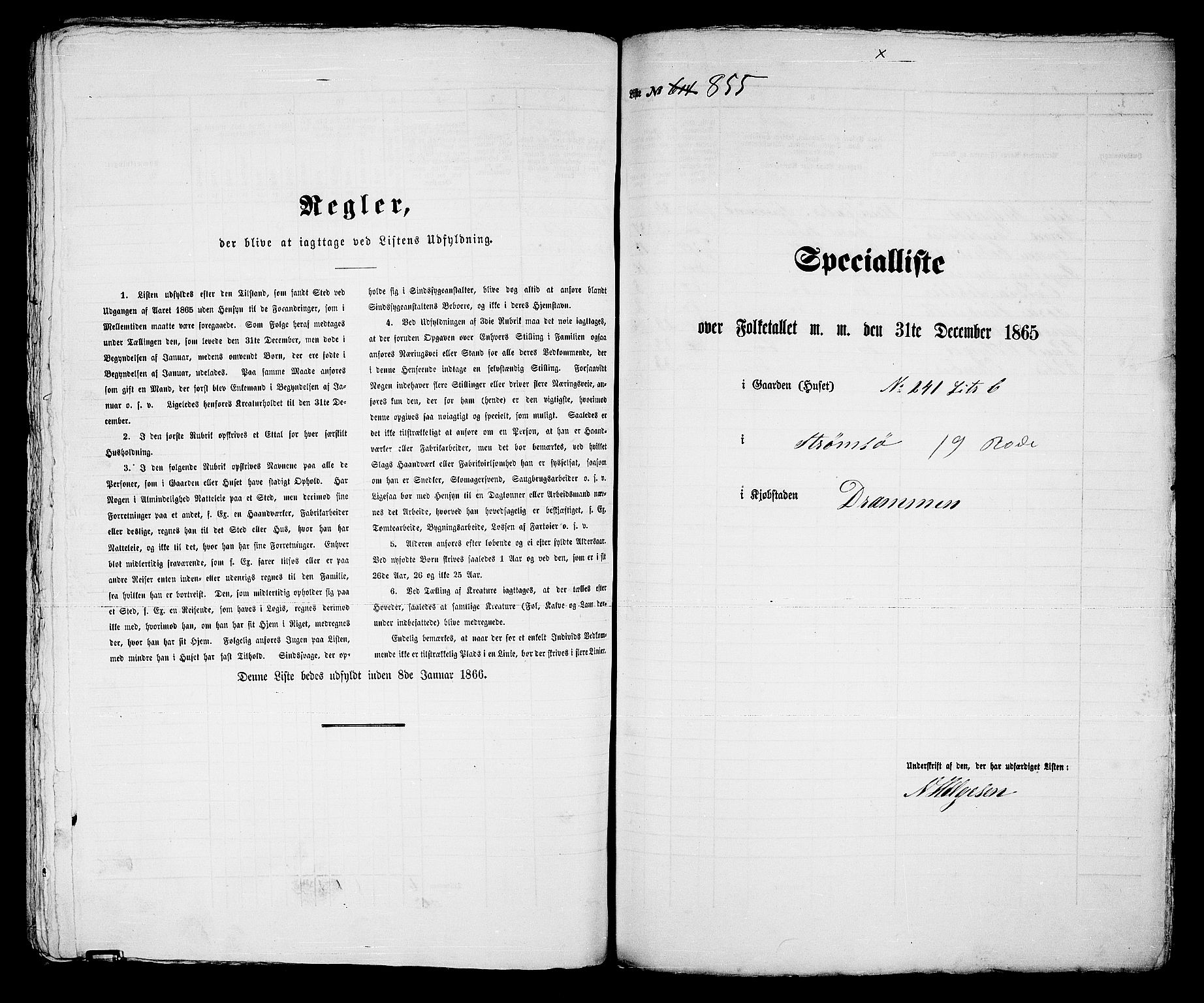 RA, 1865 census for Strømsø in Drammen, 1865, p. 525