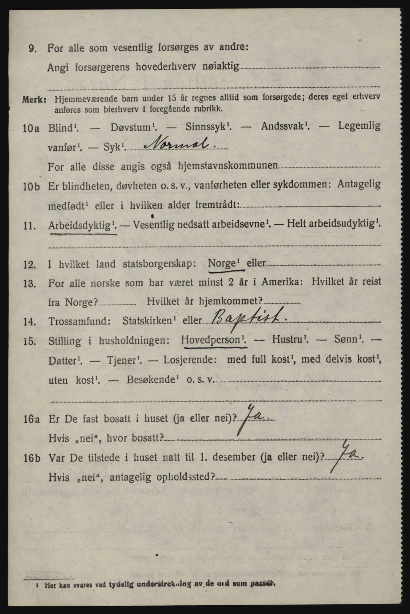 SAO, 1920 census for Berg, 1920, p. 9582