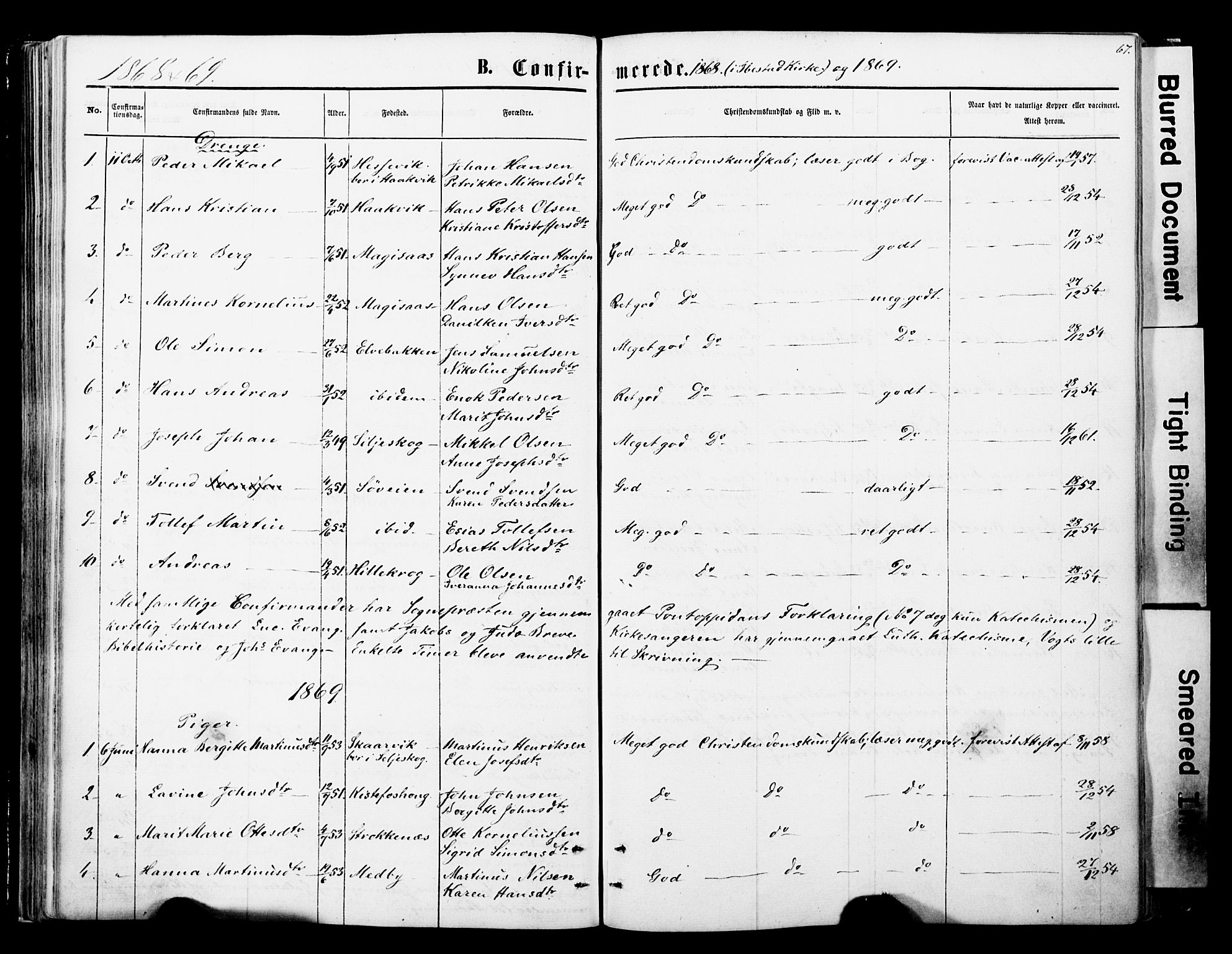 Ibestad sokneprestembete, SATØ/S-0077/H/Ha/Haa/L0013kirke: Parish register (official) no. 13, 1865-1879, p. 77
