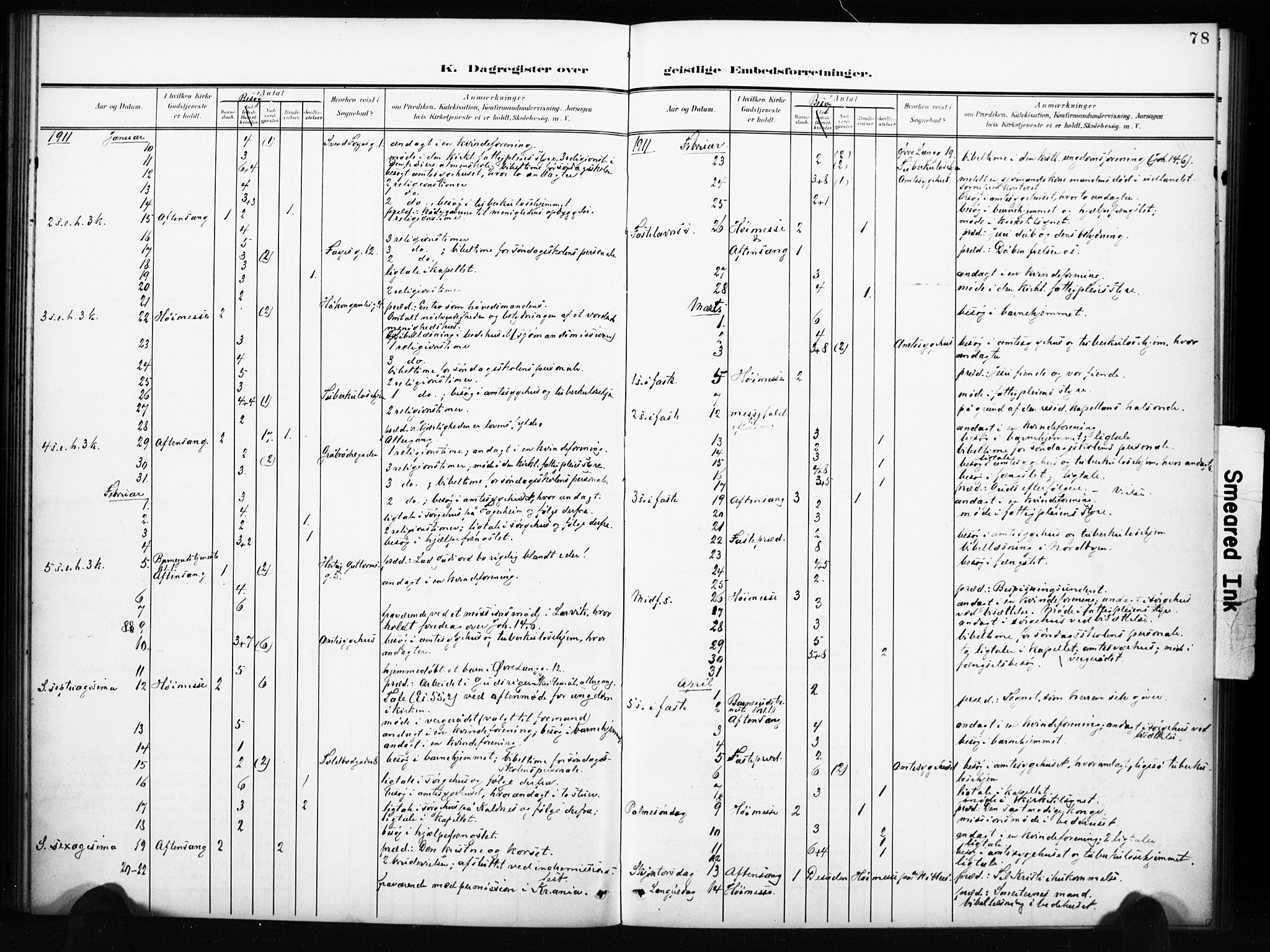 Tønsberg kirkebøker, AV/SAKO-A-330/I/Ib/L0002: Diary records no. II 2, 1902-1930, p. 78