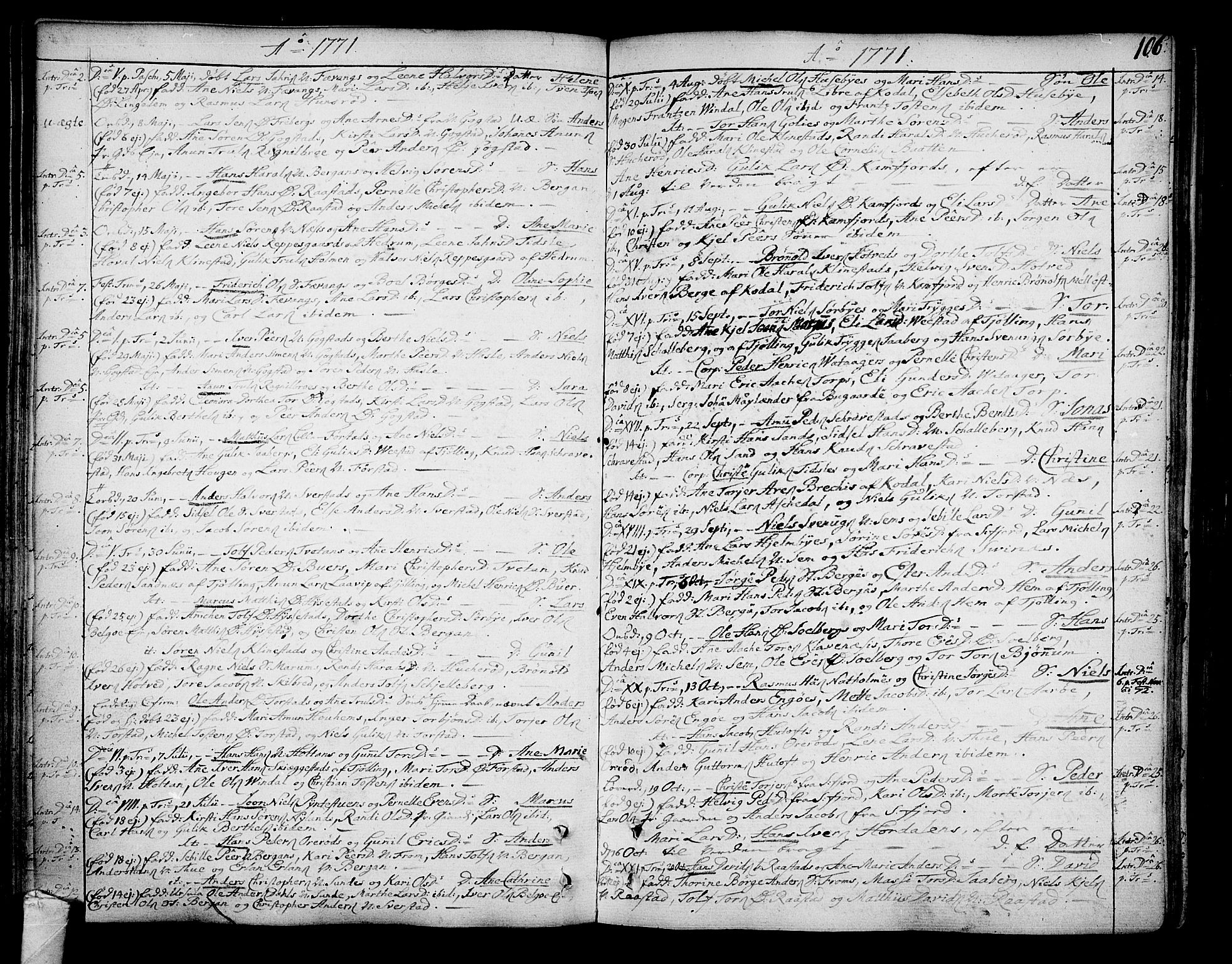 Sandar kirkebøker, SAKO/A-243/F/Fa/L0002: Parish register (official) no. 2, 1733-1788, p. 106