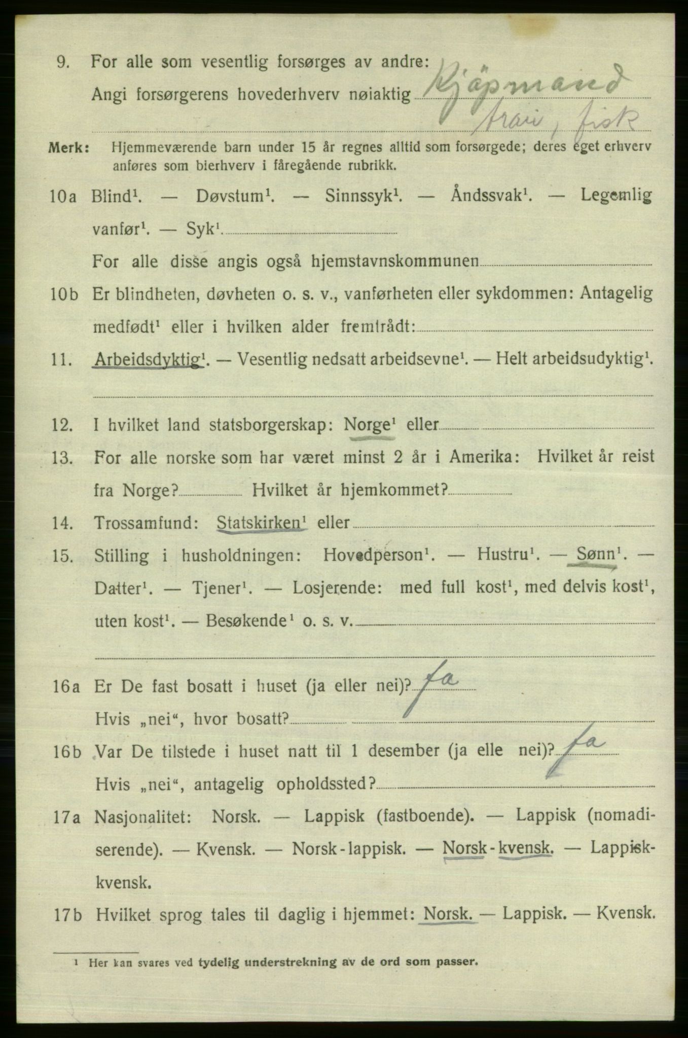 SATØ, 1920 census for Vardø, 1920, p. 6509