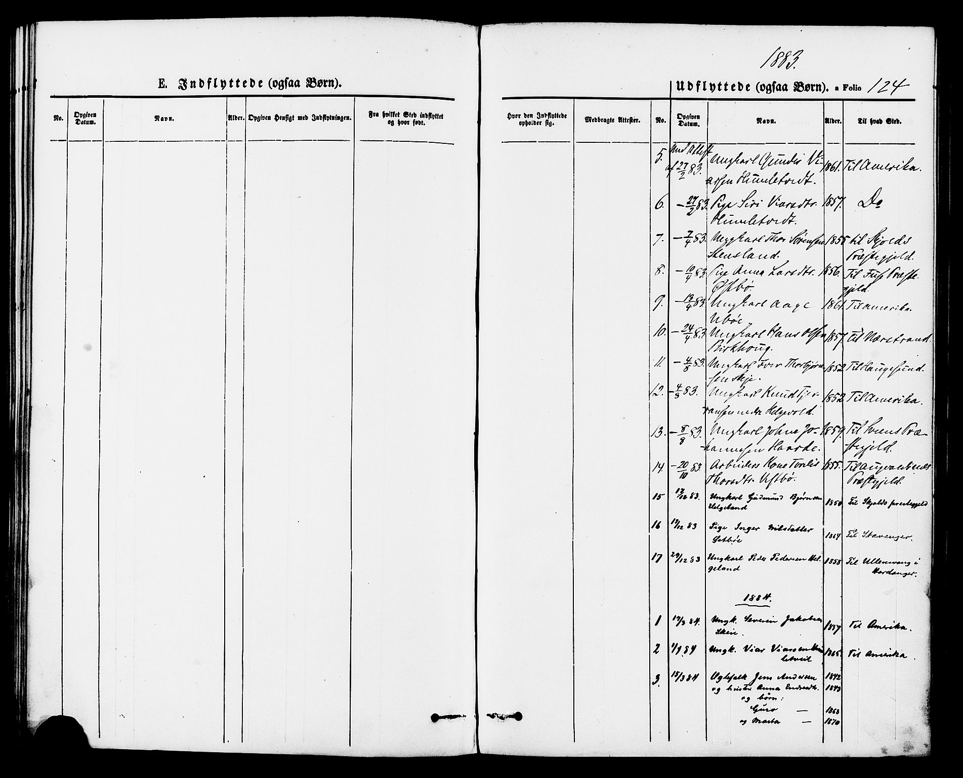 Vikedal sokneprestkontor, AV/SAST-A-101840/01/IV: Parish register (official) no. A 8, 1868-1885, p. 124