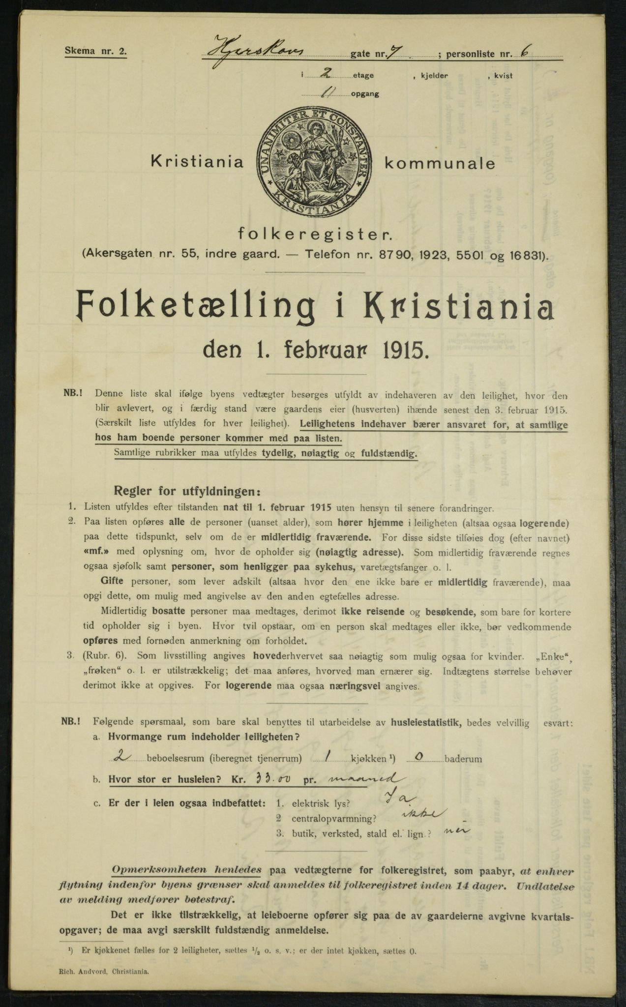 OBA, Municipal Census 1915 for Kristiania, 1915, p. 48988
