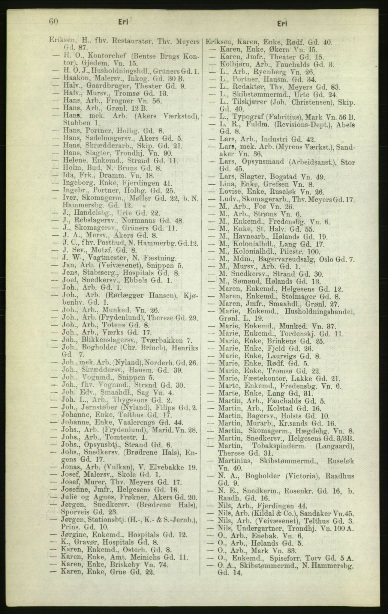 Kristiania/Oslo adressebok, PUBL/-, 1882, p. 60