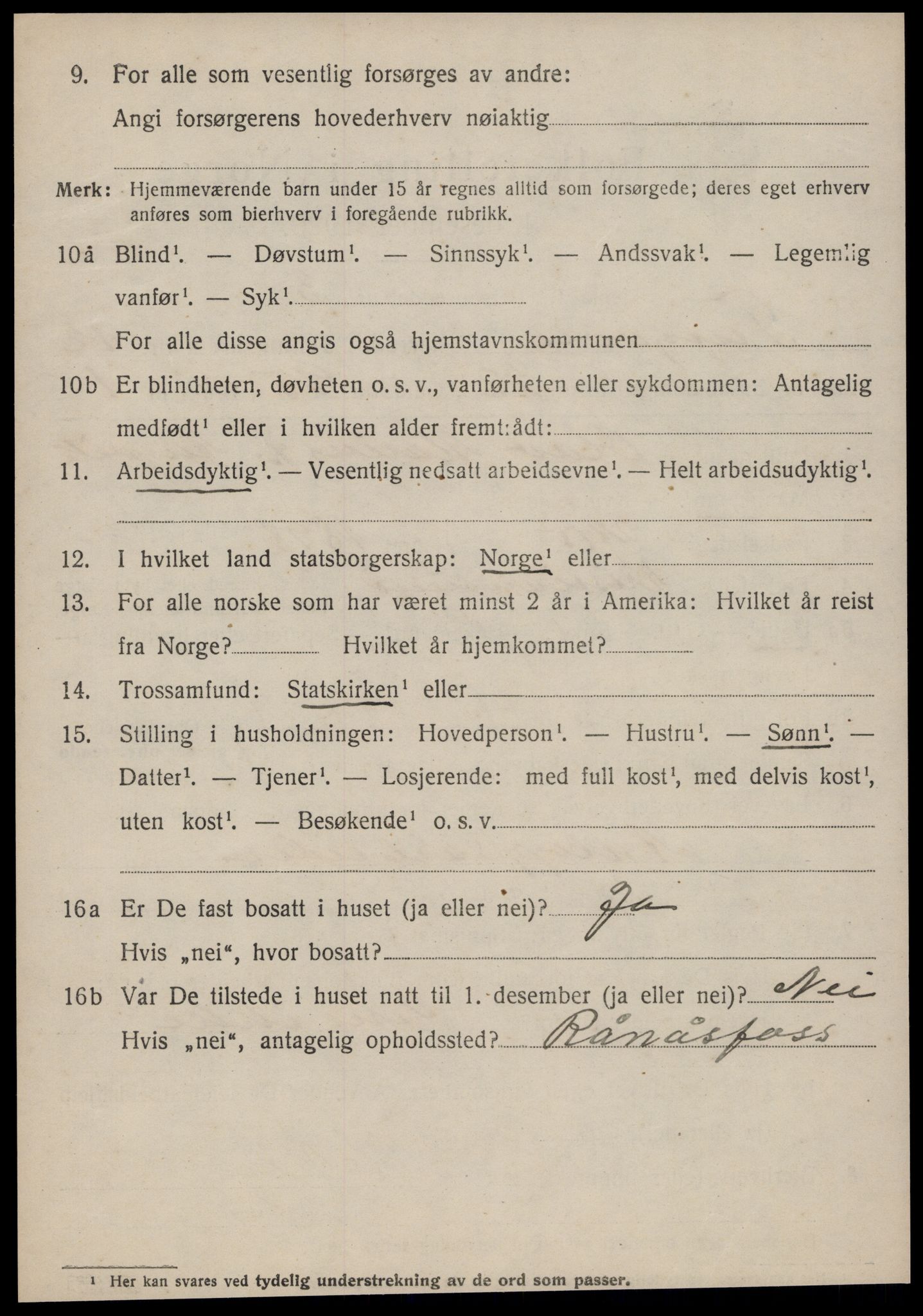 SAT, 1920 census for Tingvoll, 1920, p. 6249