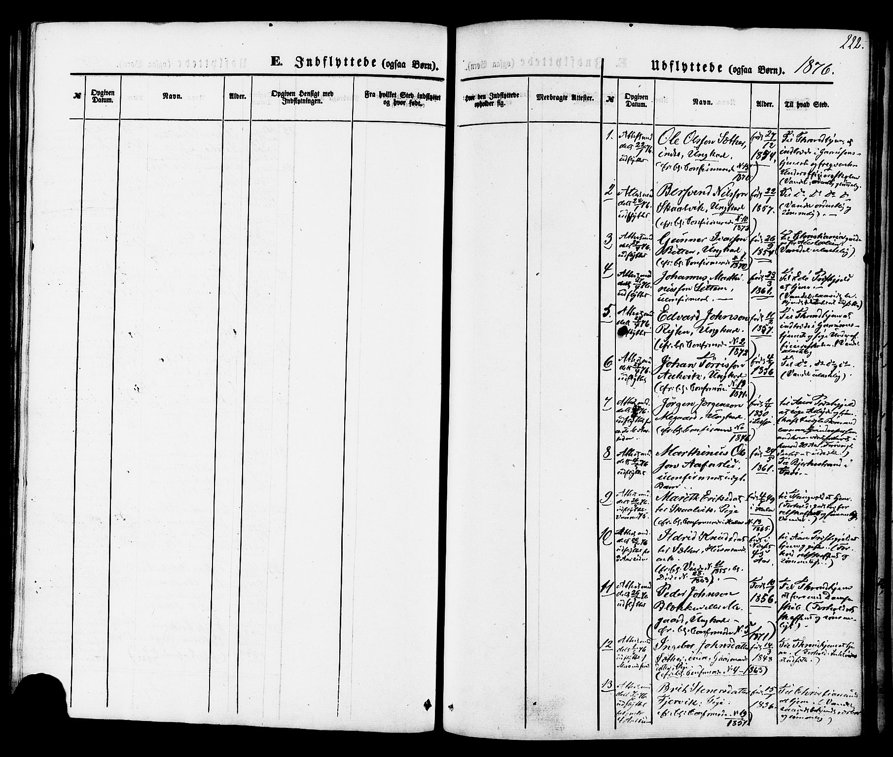 Ministerialprotokoller, klokkerbøker og fødselsregistre - Møre og Romsdal, SAT/A-1454/576/L0884: Parish register (official) no. 576A02, 1865-1879, p. 222