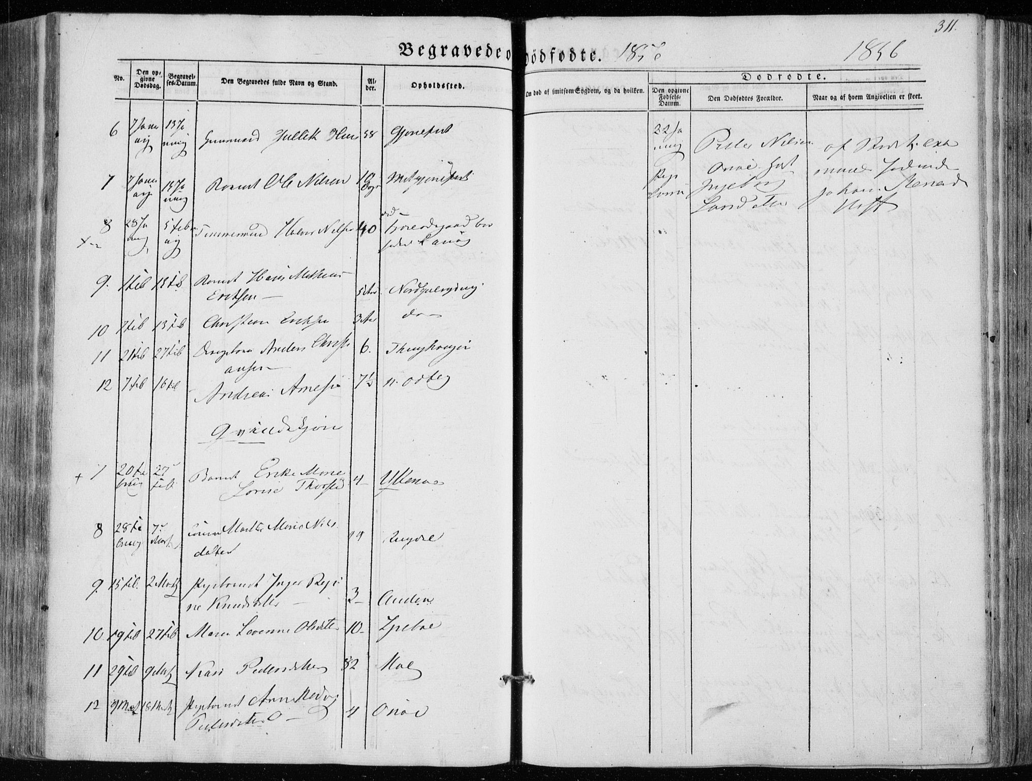 Hedrum kirkebøker, AV/SAKO-A-344/F/Fa/L0006: Parish register (official) no. I 6, 1849-1857, p. 311