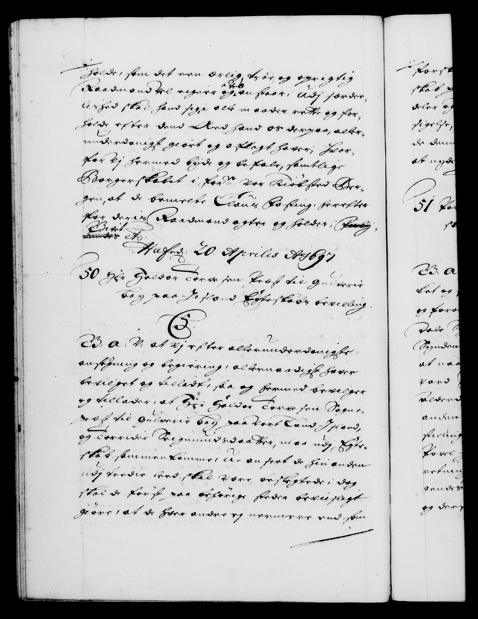 Danske Kanselli 1572-1799, AV/RA-EA-3023/F/Fc/Fca/Fcaa/L0016: Norske registre (mikrofilm), 1692-1697, p. 410b