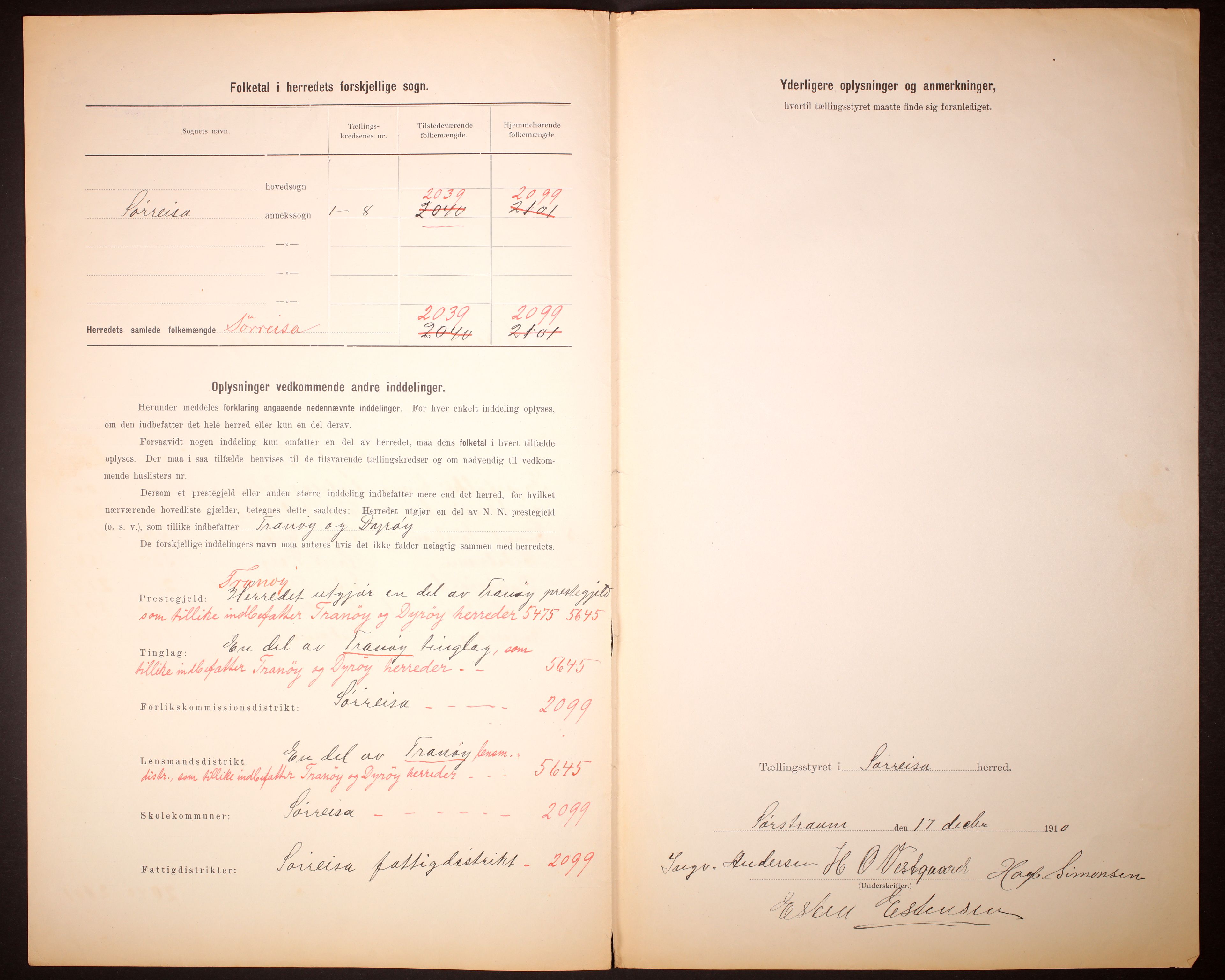 RA, 1910 census for Sørreisa, 1910, p. 3