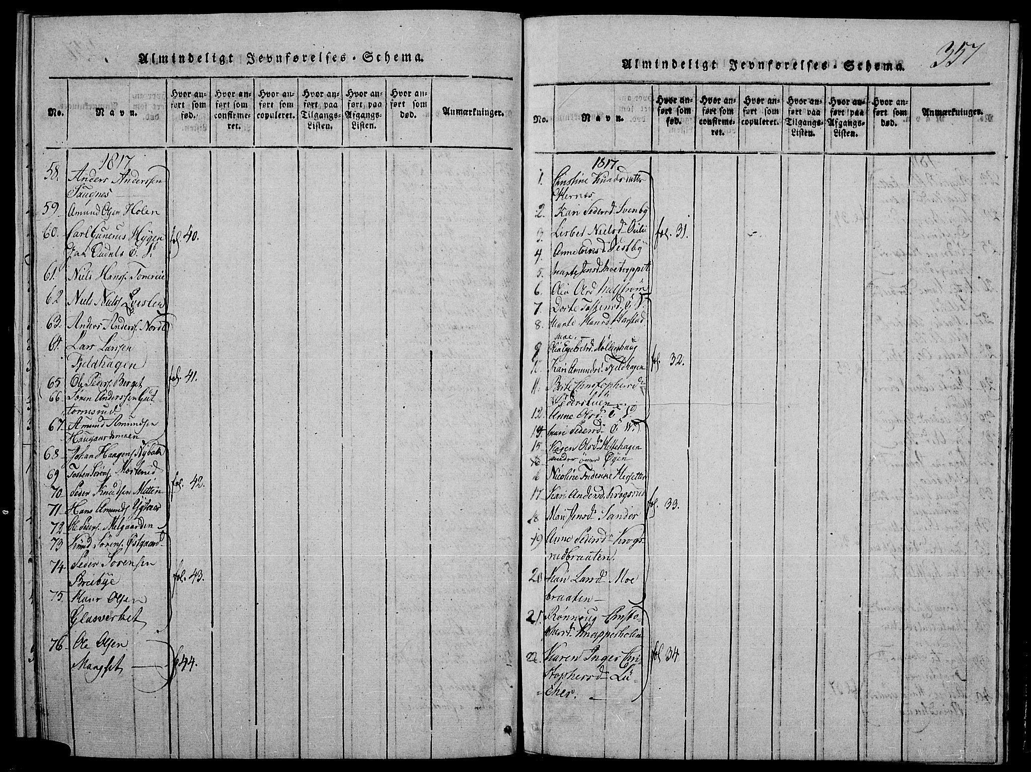 Strøm-Odalen prestekontor, AV/SAH-PREST-028/H/Ha/Hab/L0001: Parish register (copy) no. 1, 1813-1825, p. 357