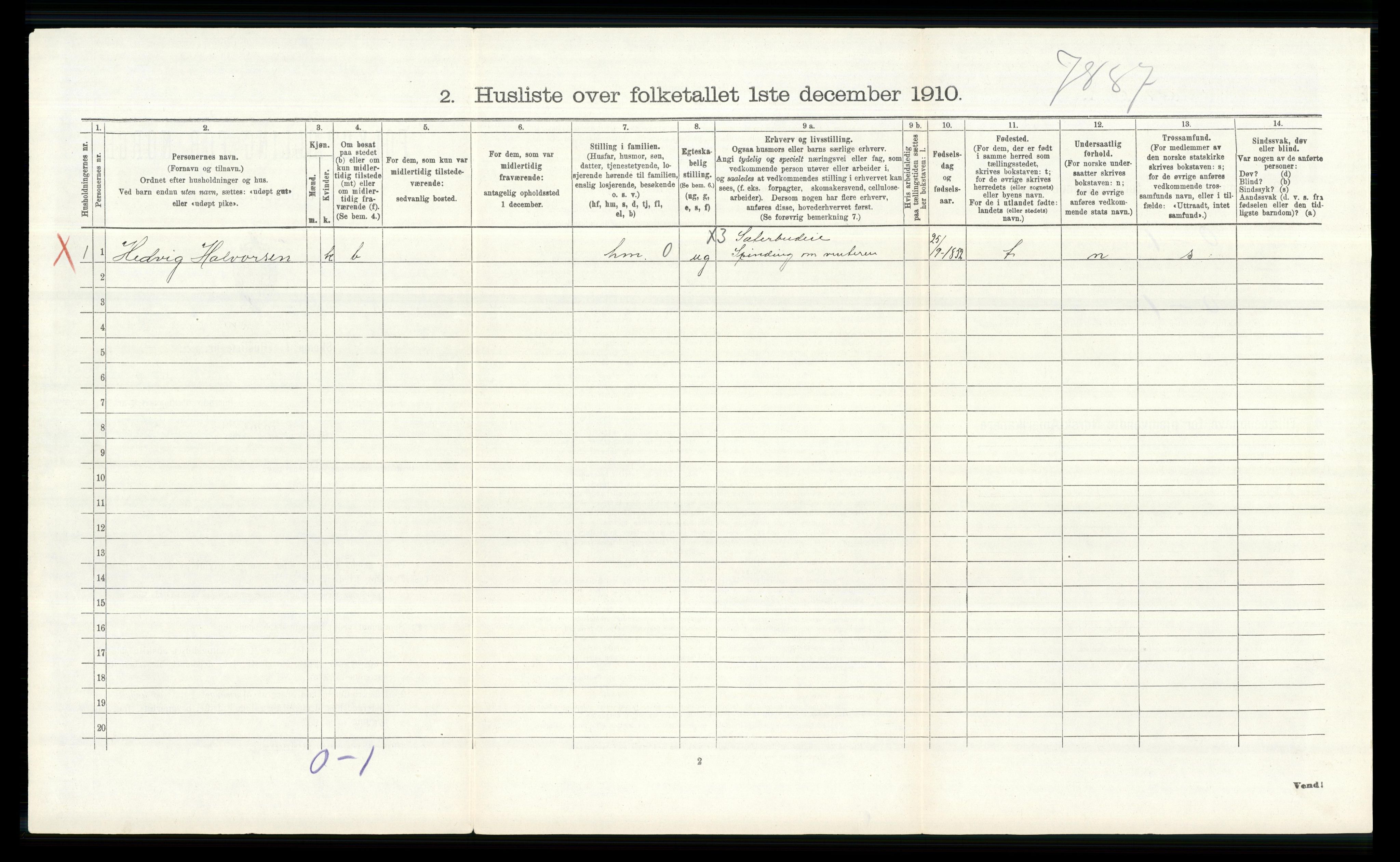 RA, 1910 census for Furnes, 1910, p. 535