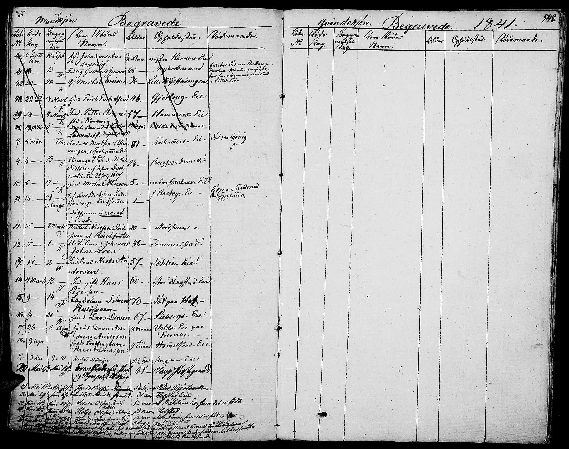 Vang prestekontor, Hedmark, SAH/PREST-008/H/Ha/Haa/L0009: Parish register (official) no. 9, 1826-1841, p. 548