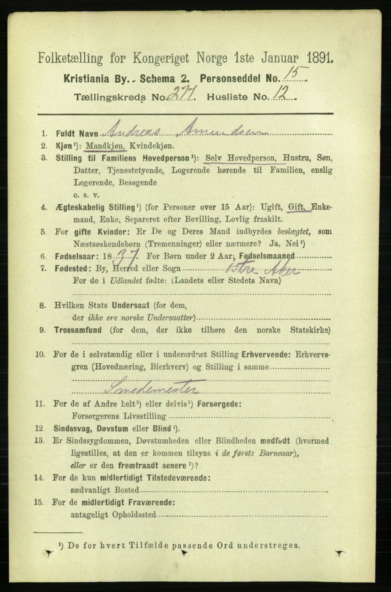 RA, 1891 census for 0301 Kristiania, 1891, p. 168286