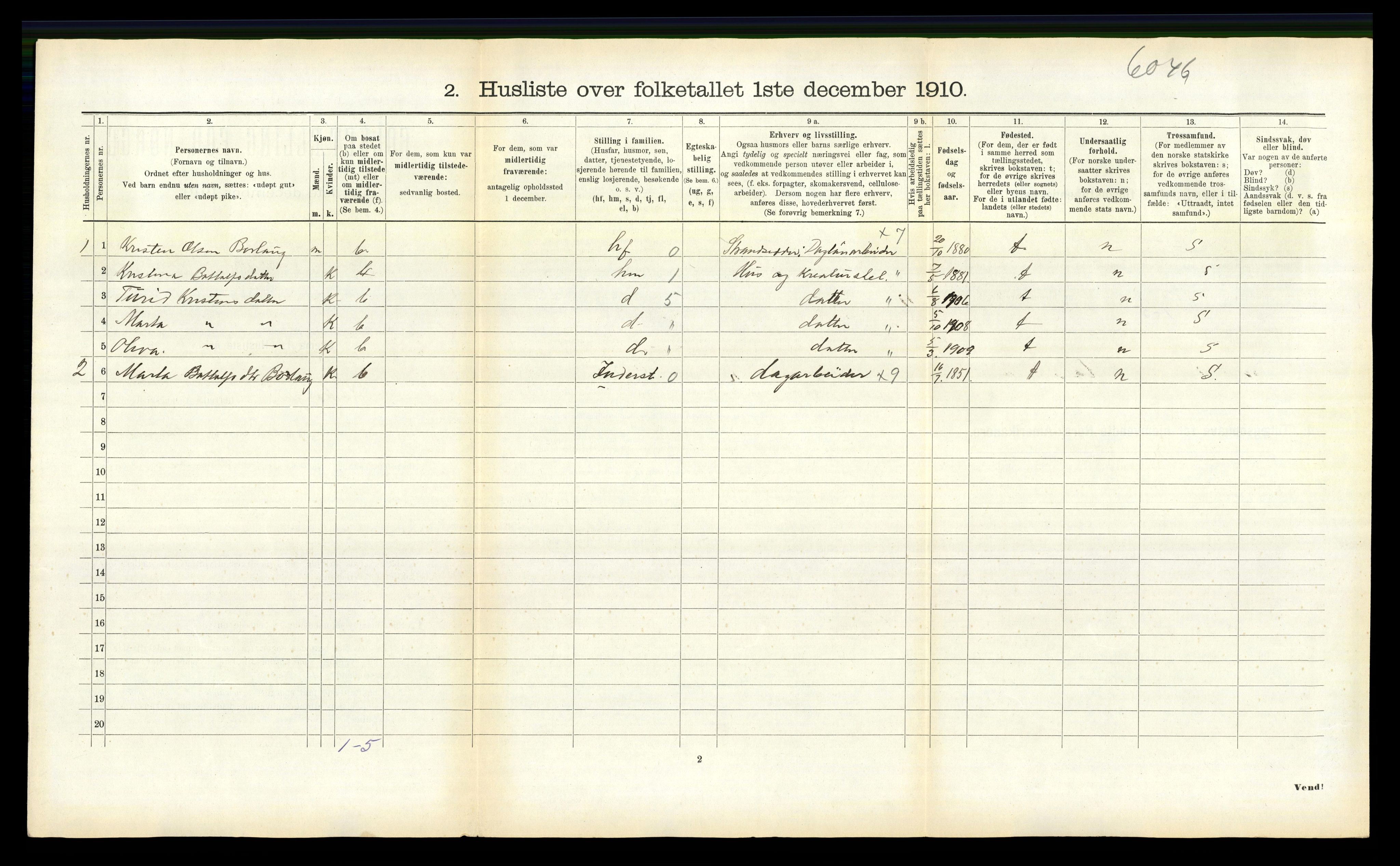 RA, 1910 census for Leikanger, 1910, p. 847