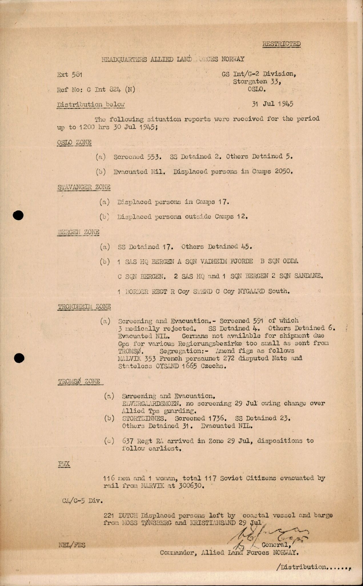 Forsvarets Overkommando. 2 kontor. Arkiv 11.4. Spredte tyske arkivsaker, AV/RA-RAFA-7031/D/Dar/Darc/L0017: FO.II, 1945, p. 2