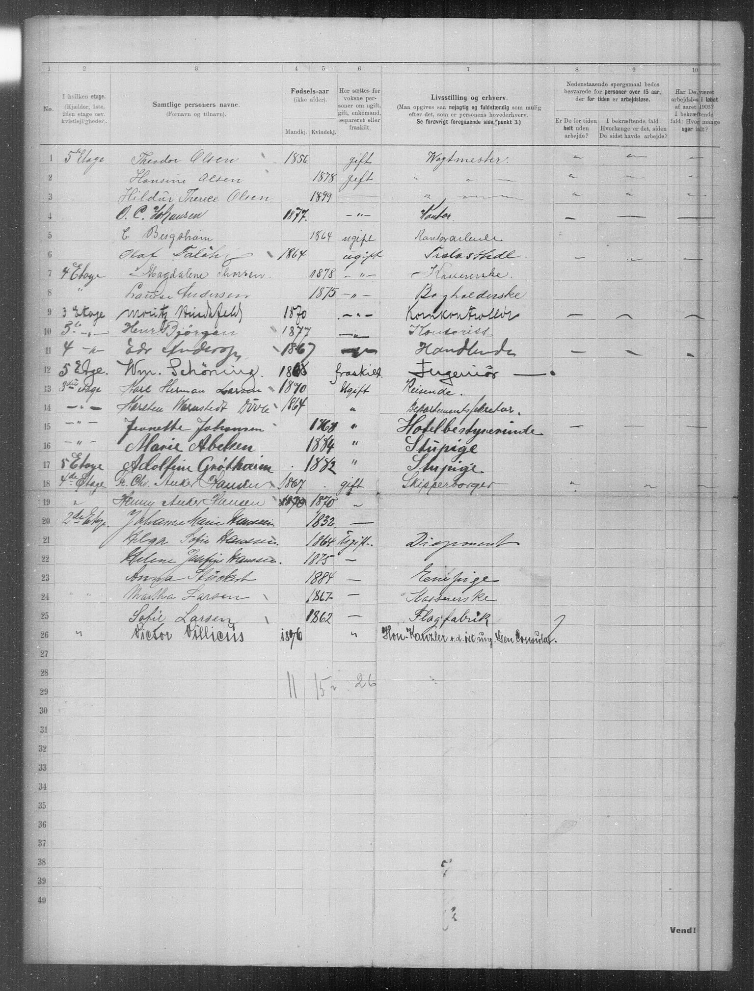 OBA, Municipal Census 1903 for Kristiania, 1903, p. 3528