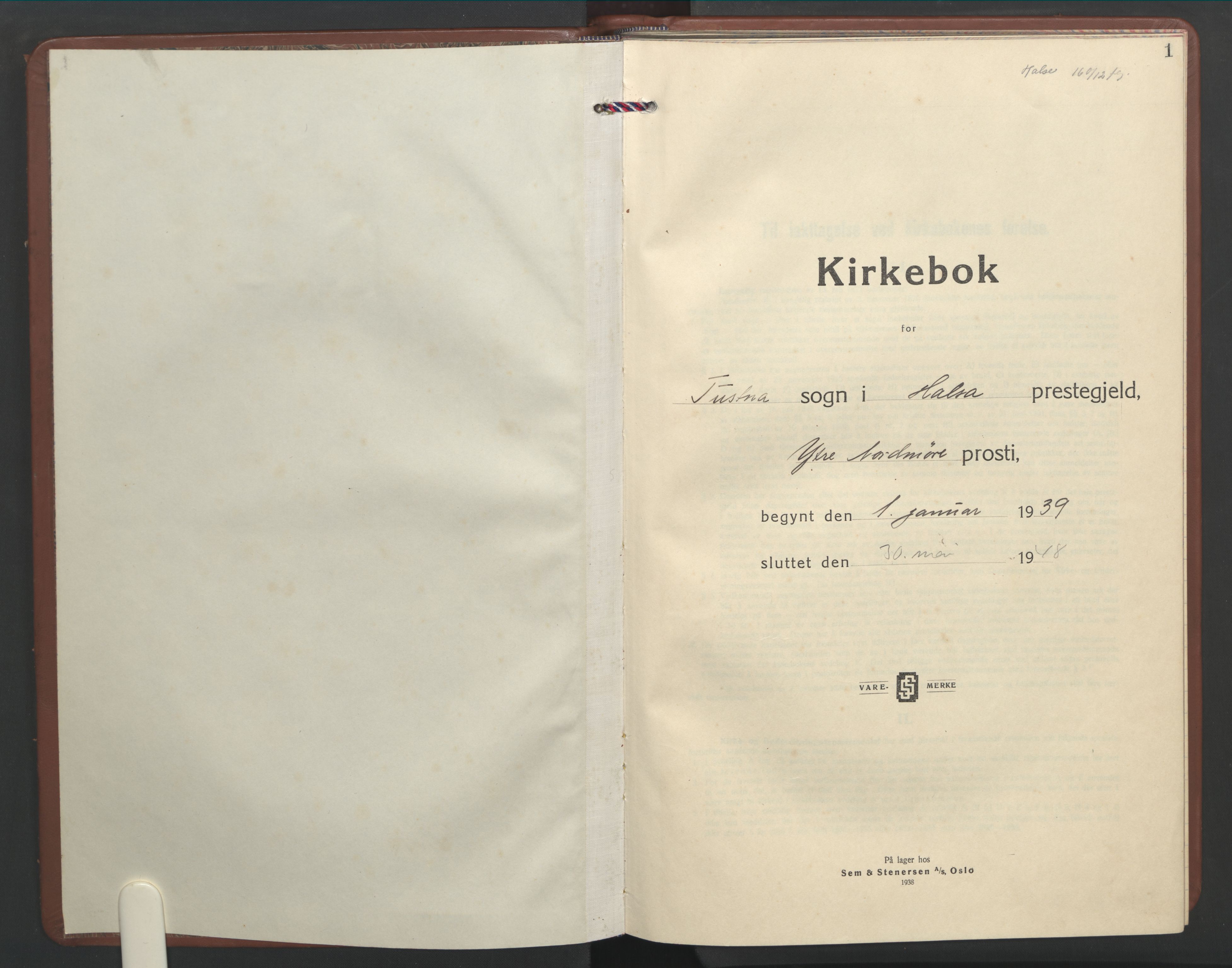 Ministerialprotokoller, klokkerbøker og fødselsregistre - Møre og Romsdal, AV/SAT-A-1454/577/L0898: Parish register (copy) no. 577C02, 1939-1948, p. 1