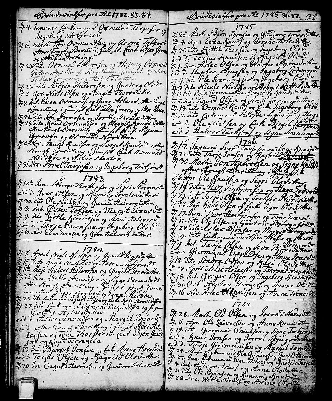 Vinje kirkebøker, SAKO/A-312/F/Fa/L0002: Parish register (official) no. I 2, 1767-1814, p. 34