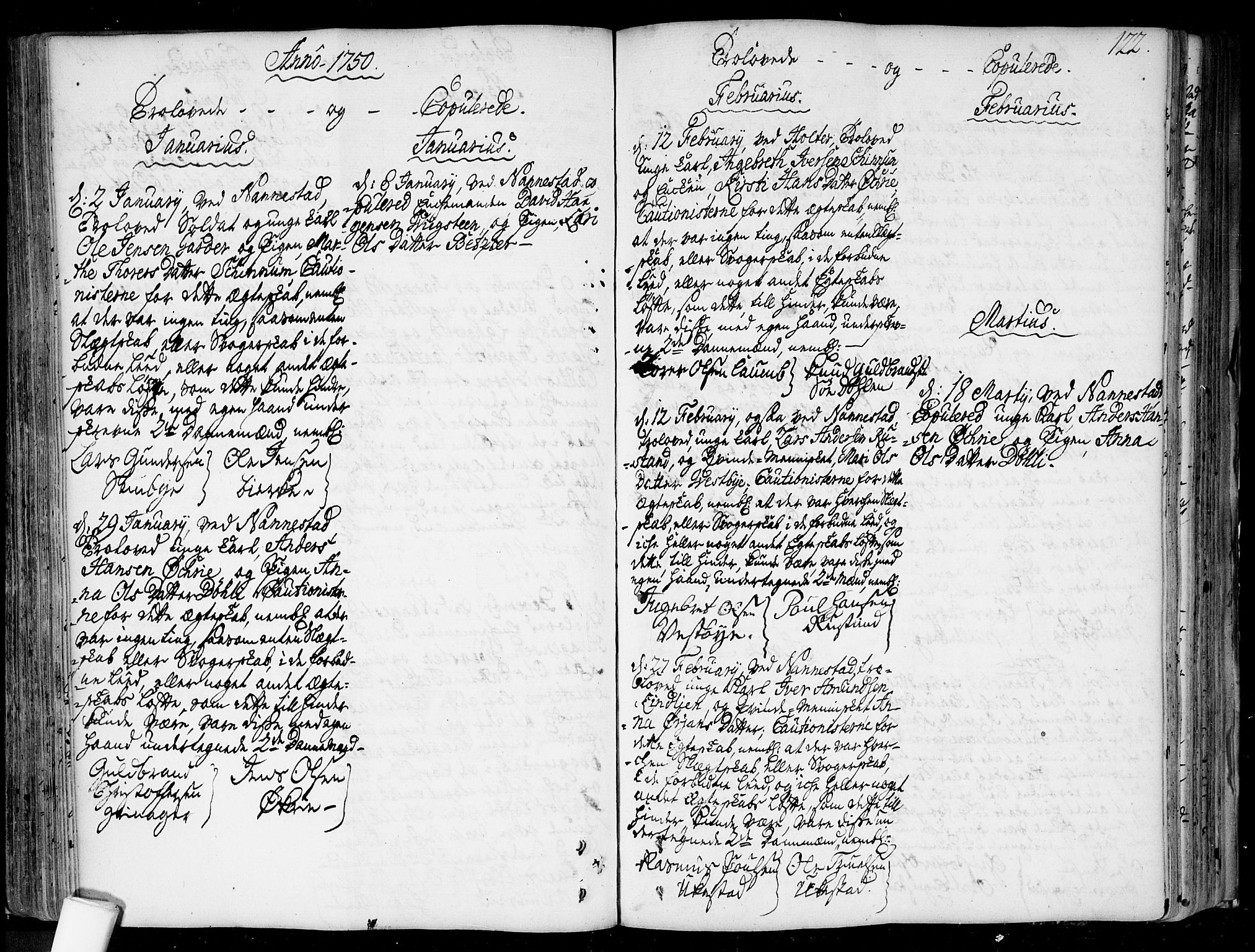 Nannestad prestekontor Kirkebøker, SAO/A-10414a/F/Fa/L0006: Parish register (official) no. I 6, 1739-1754, p. 122