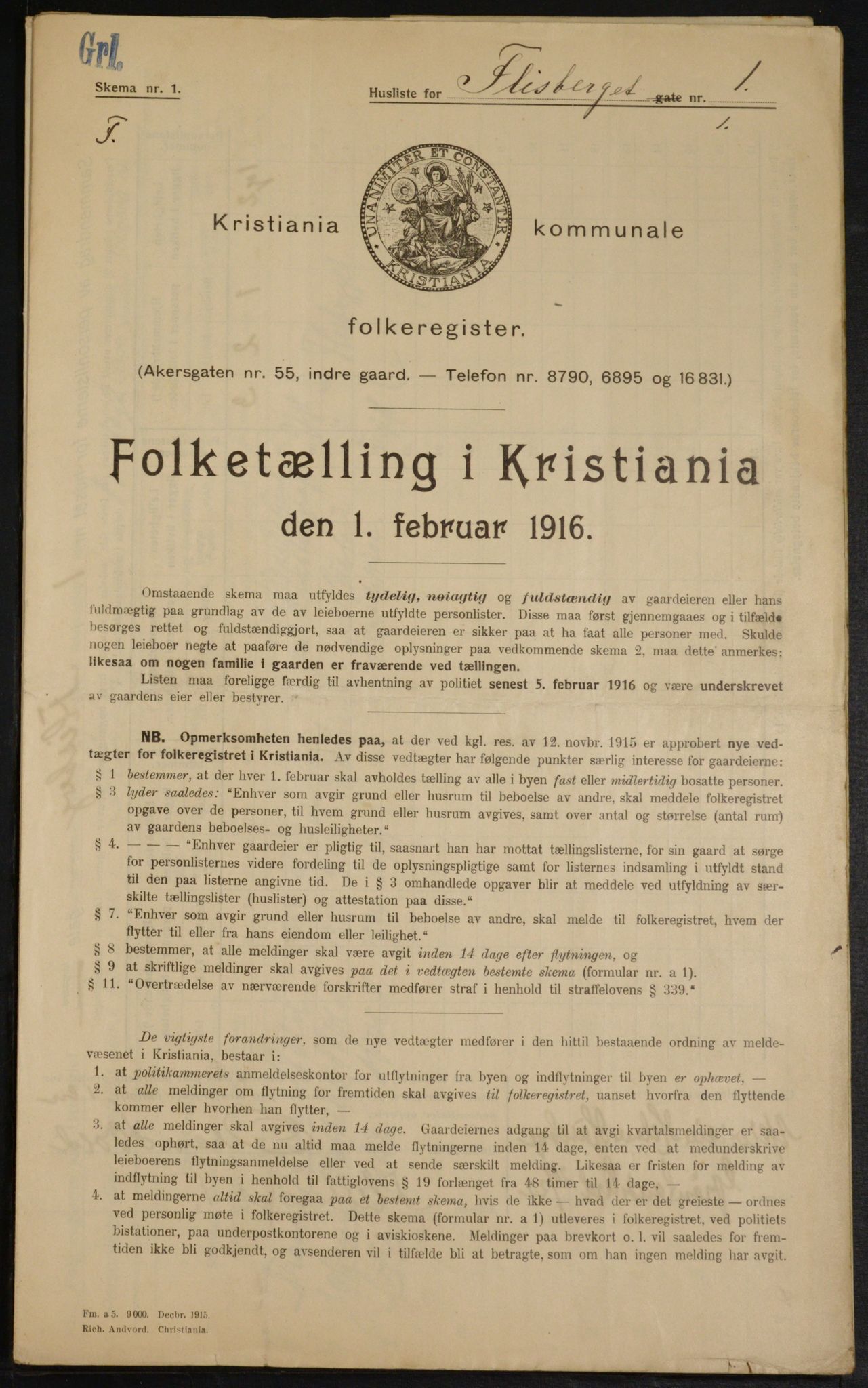 OBA, Municipal Census 1916 for Kristiania, 1916, p. 24996