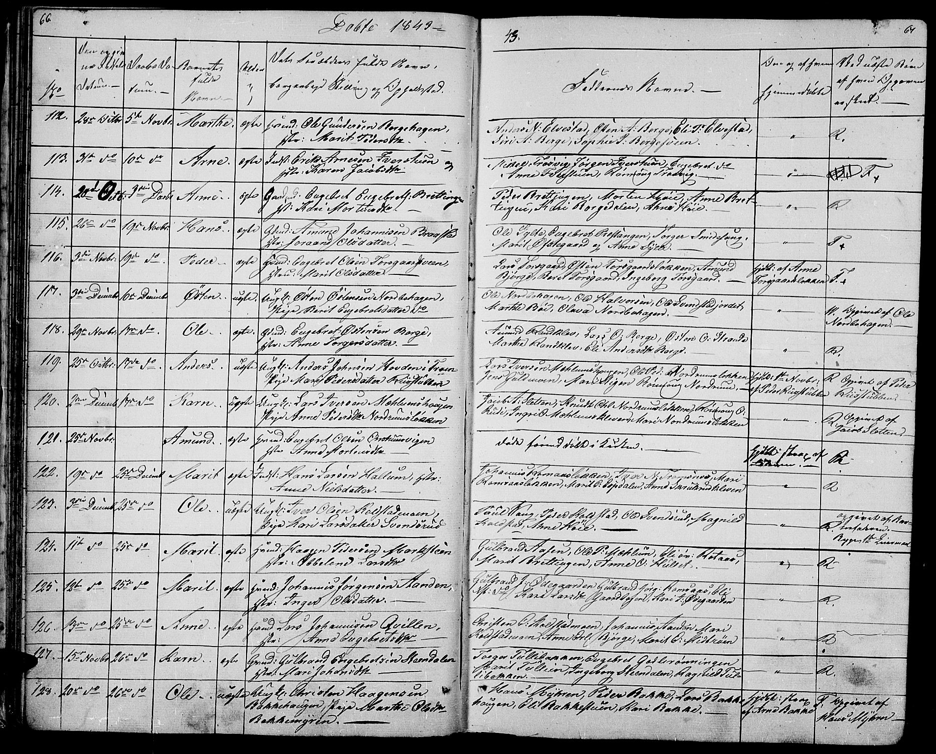 Ringebu prestekontor, AV/SAH-PREST-082/H/Ha/Hab/L0002: Parish register (copy) no. 2, 1839-1853, p. 66-67