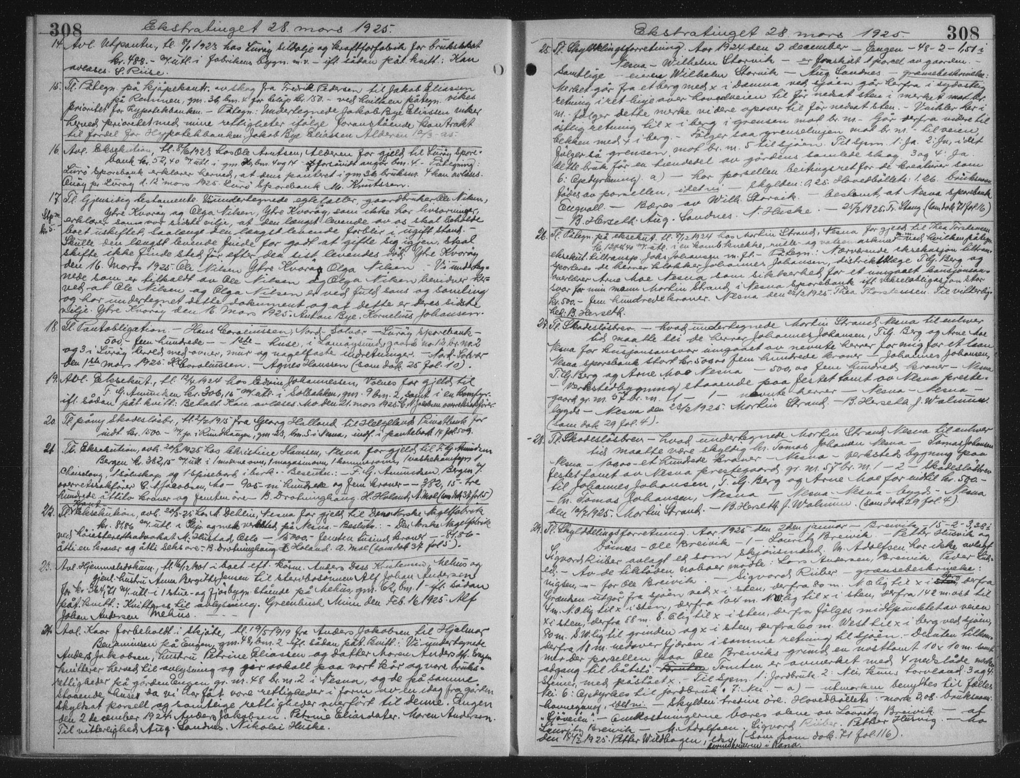 Rana sorenskriveri , AV/SAT-A-1108/1/2/2C/L0018: Mortgage book no. 18, 1923-1928, p. 308, Deed date: 28.03.1925