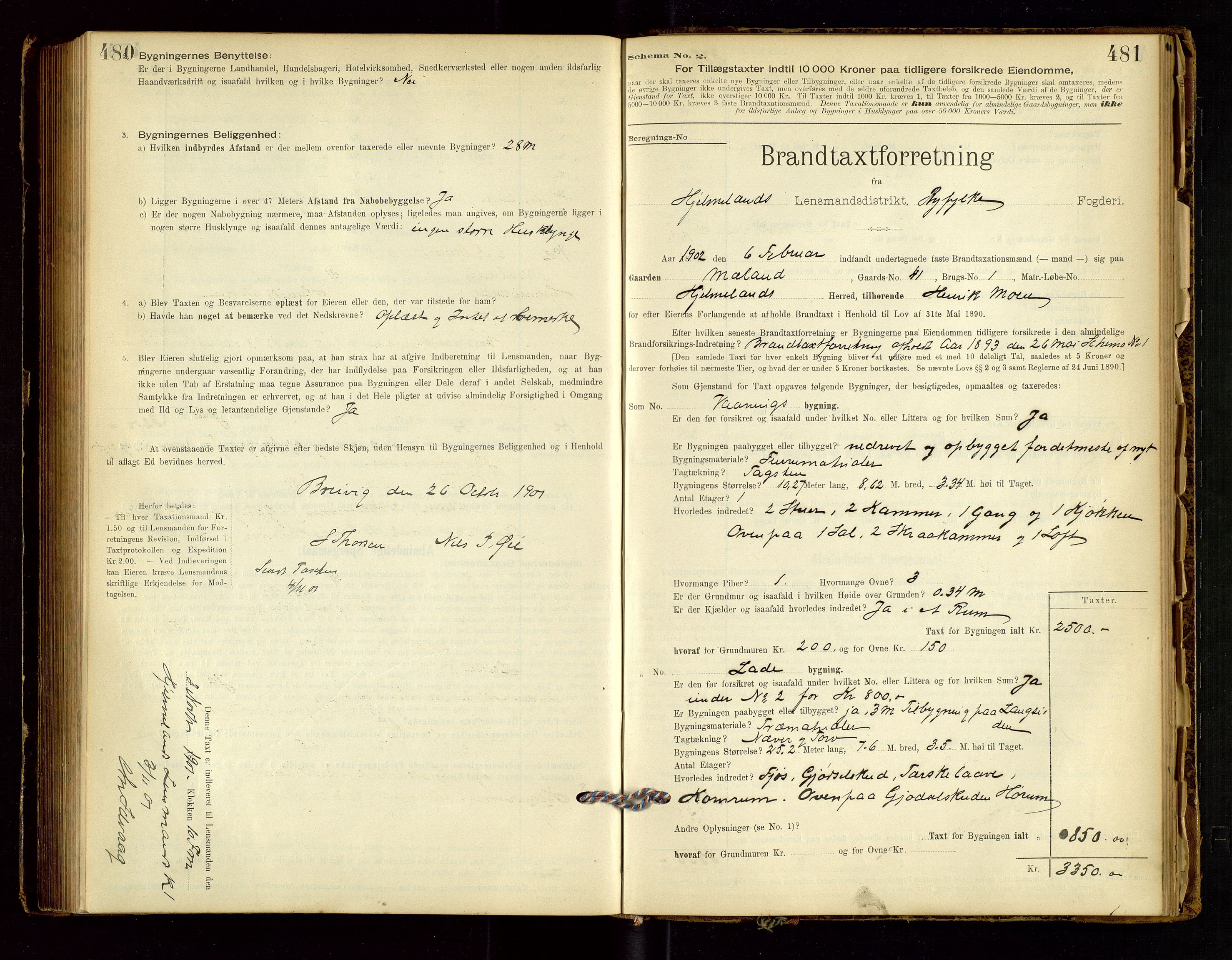 Hjelmeland lensmannskontor, AV/SAST-A-100439/Gob/L0001: "Brandtaxationsprotokol", 1895-1932, p. 480-481