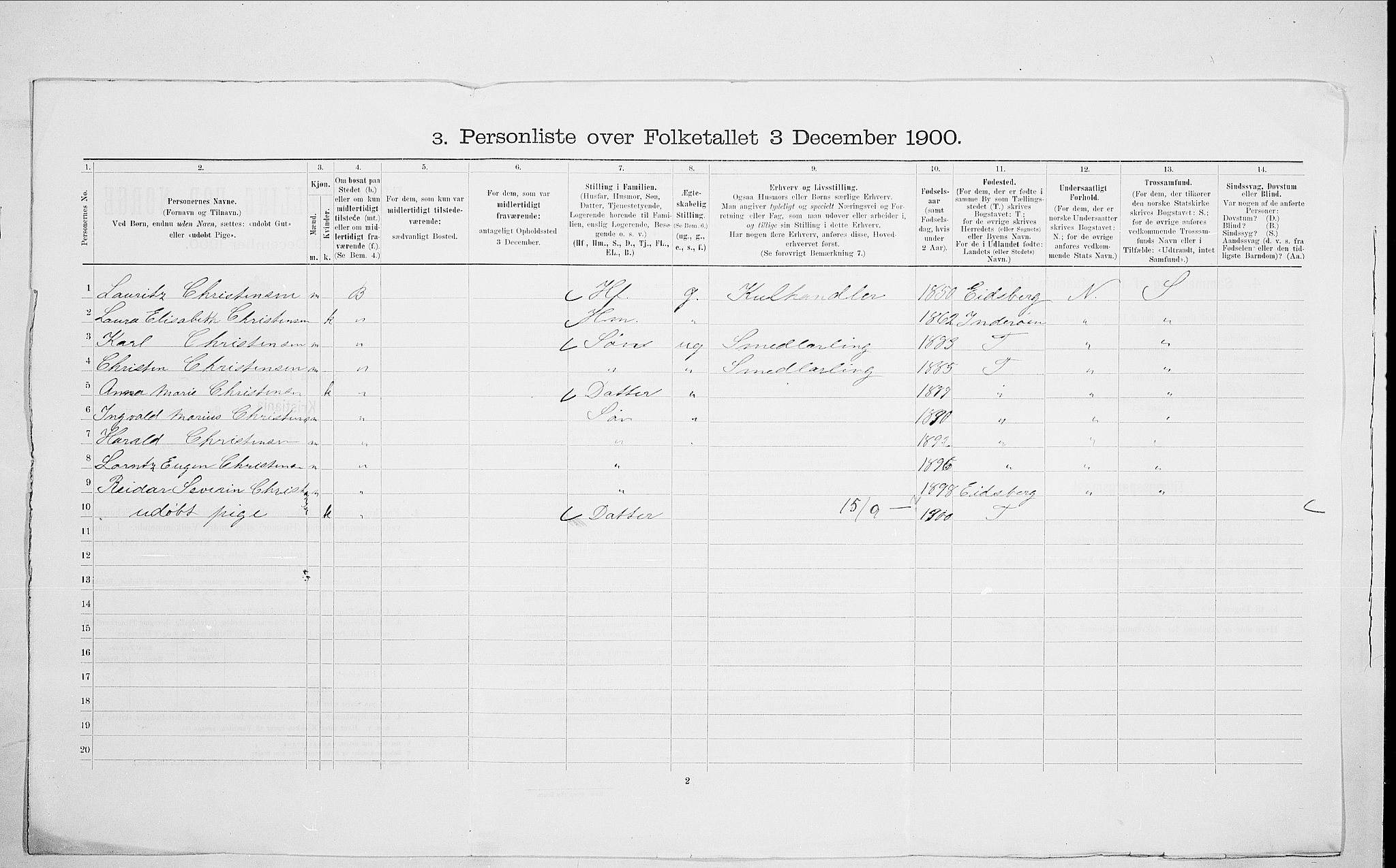 SAO, 1900 census for Kristiania, 1900, p. 80770