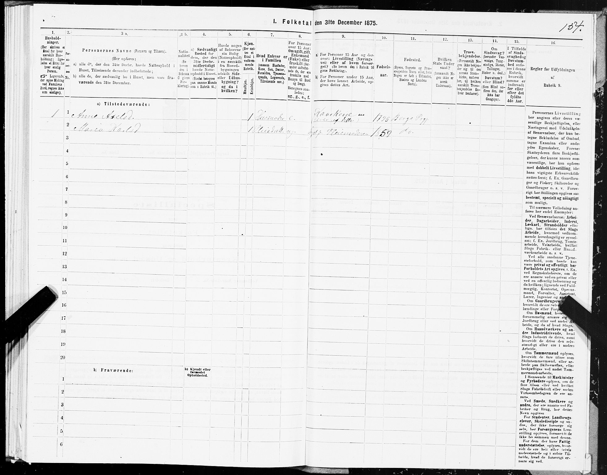 SAT, 1875 census for 1862P Borge, 1875, p. 1154