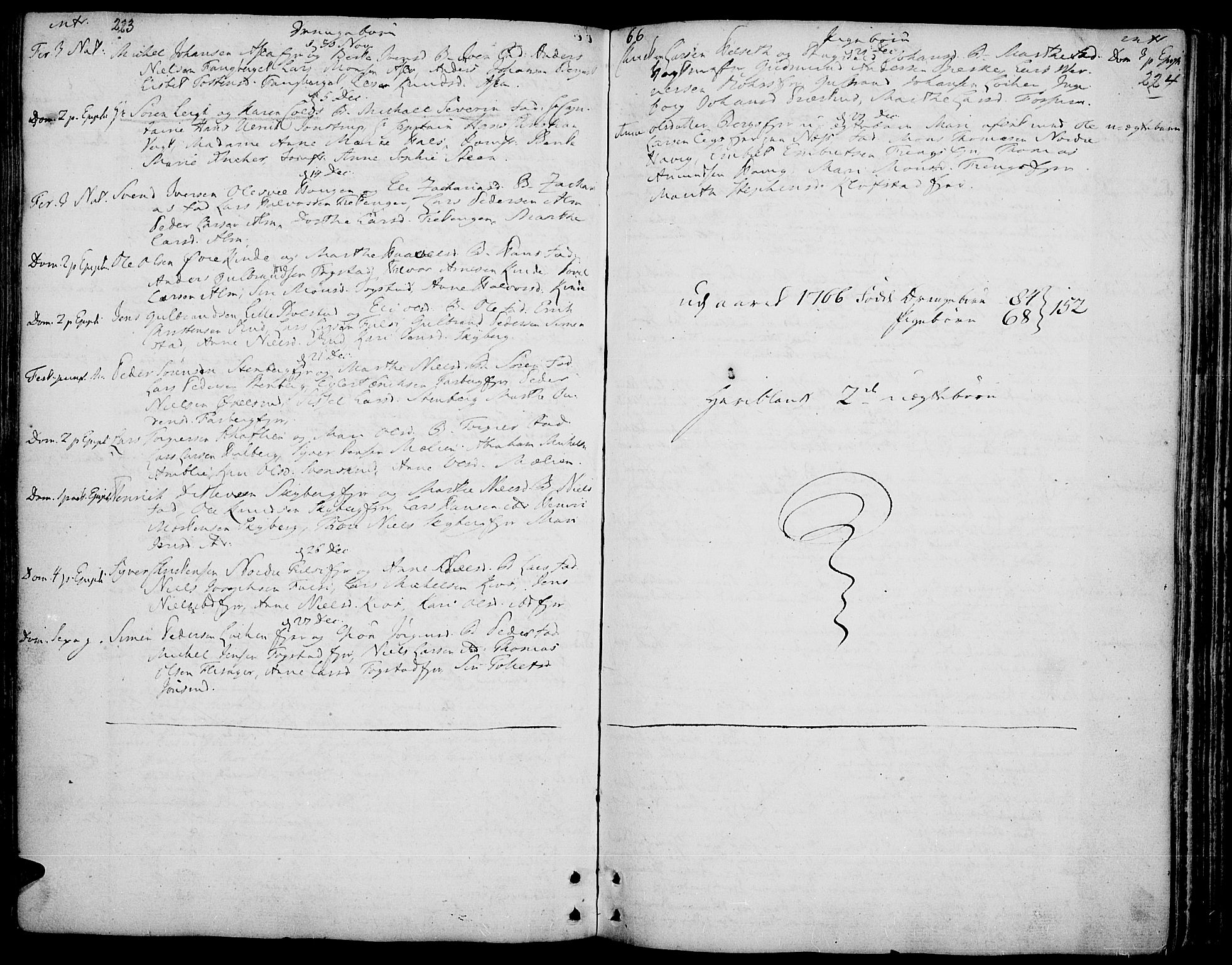 Ringsaker prestekontor, AV/SAH-PREST-014/K/Ka/L0002: Parish register (official) no. 2, 1747-1774, p. 223-224