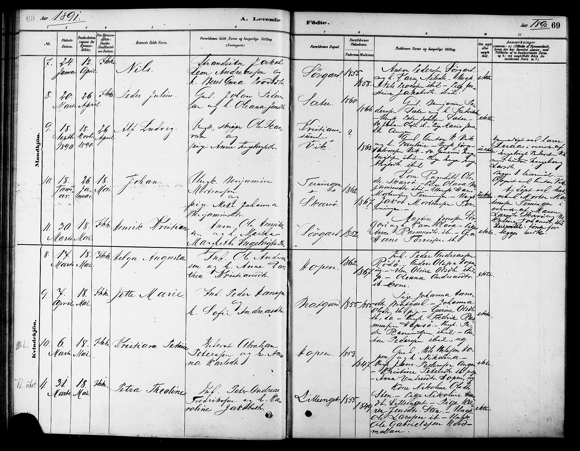 Ministerialprotokoller, klokkerbøker og fødselsregistre - Sør-Trøndelag, AV/SAT-A-1456/658/L0722: Parish register (official) no. 658A01, 1879-1896, p. 69