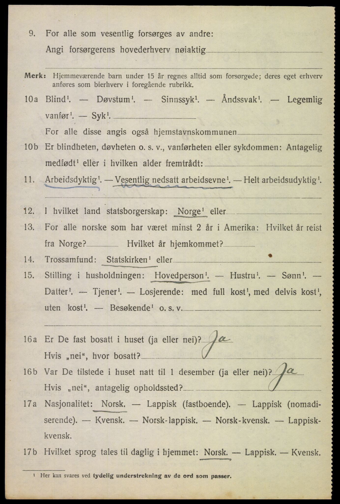 SAT, 1920 census for Ankenes, 1920, p. 1344