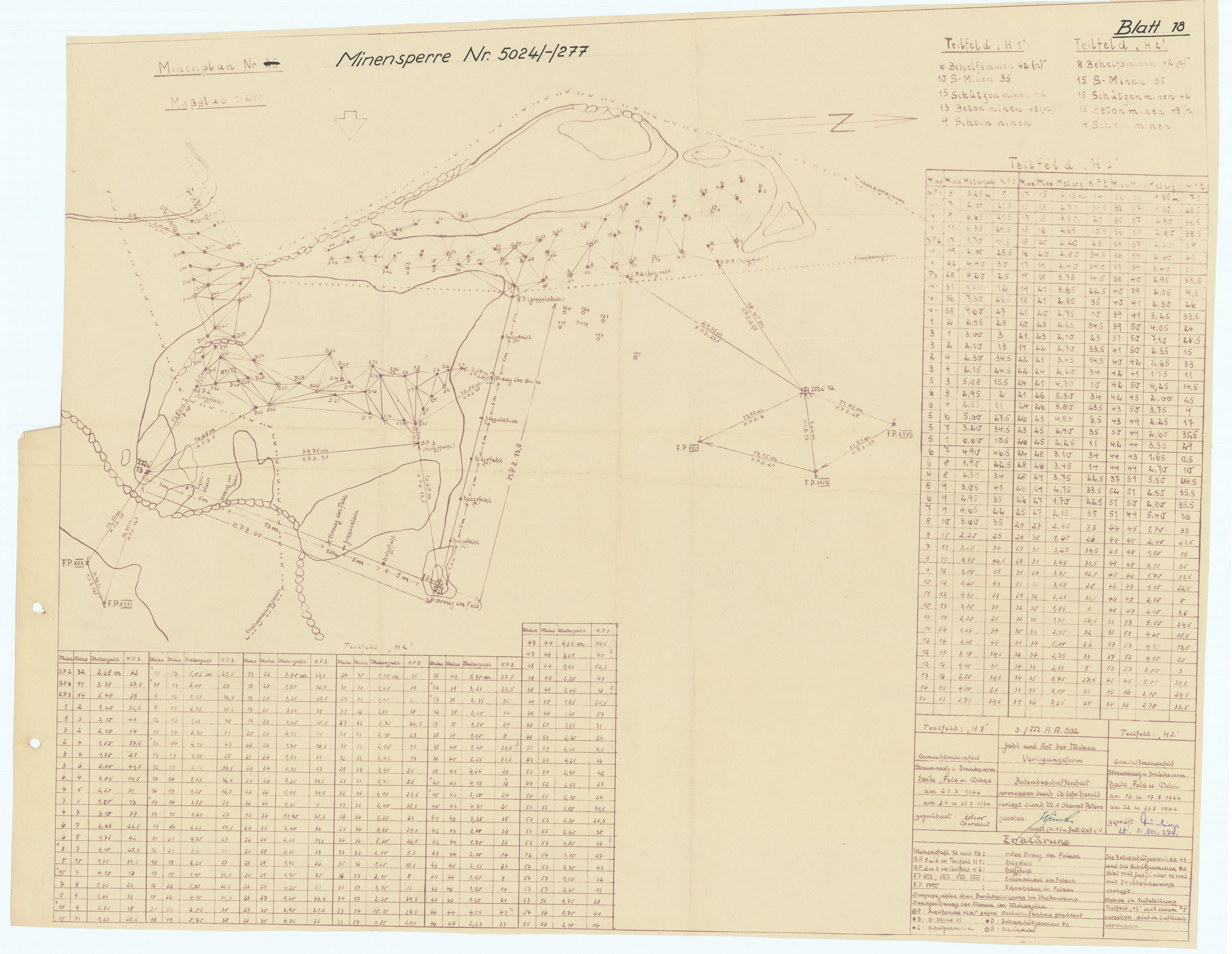 Forsvaret, Sørlandet sjøforsvarsdistrikt, RA/RAFA-3266/F/Fb/Fbf/L0323: Tyske landminefelter, 1945, p. 78