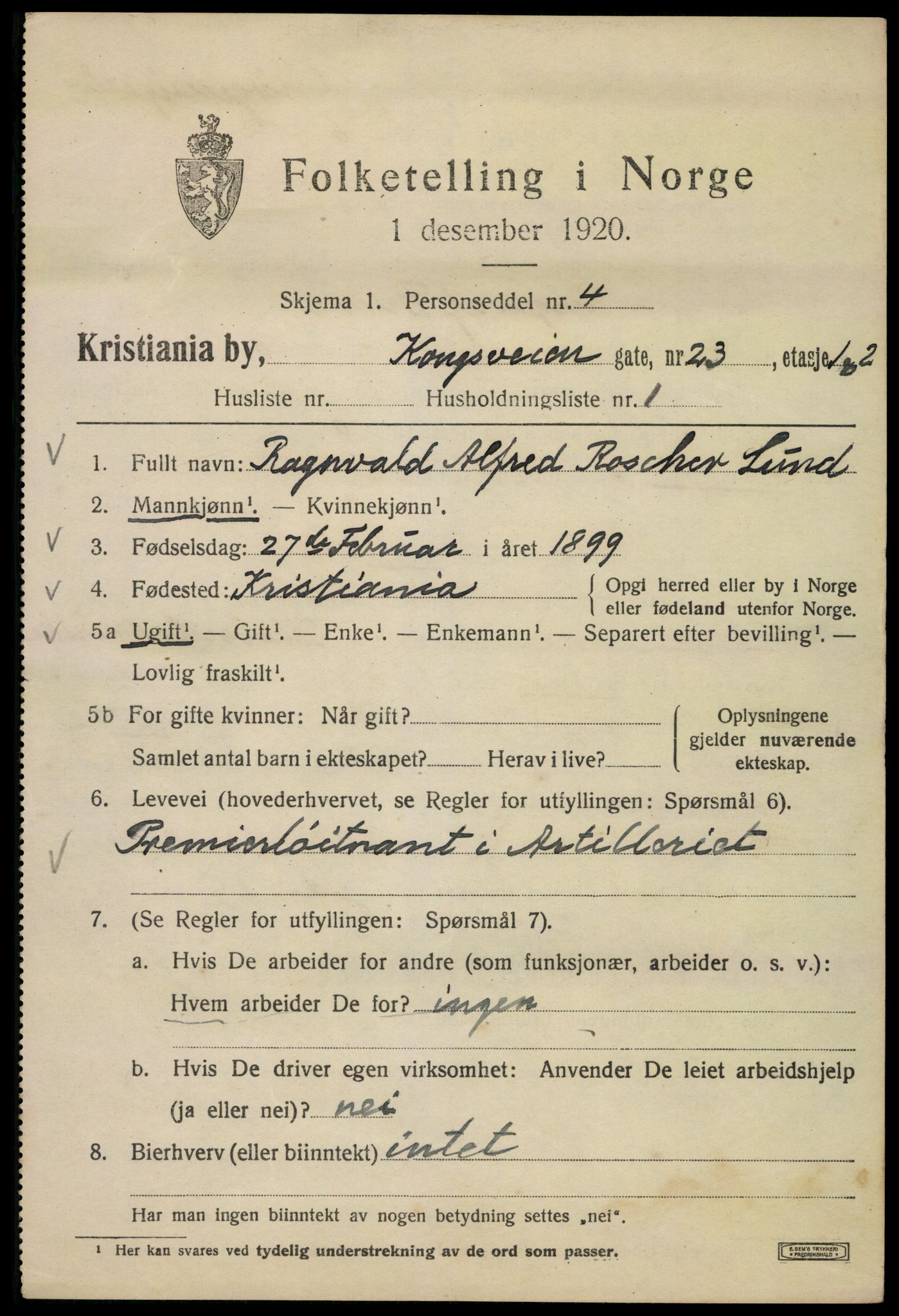 SAO, 1920 census for Kristiania, 1920, p. 348029