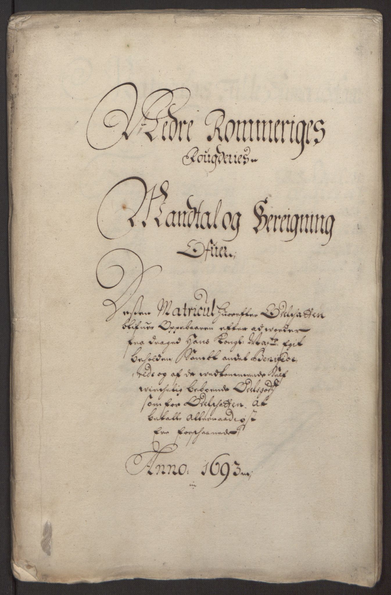 Rentekammeret inntil 1814, Reviderte regnskaper, Fogderegnskap, AV/RA-EA-4092/R11/L0578: Fogderegnskap Nedre Romerike, 1693, p. 128