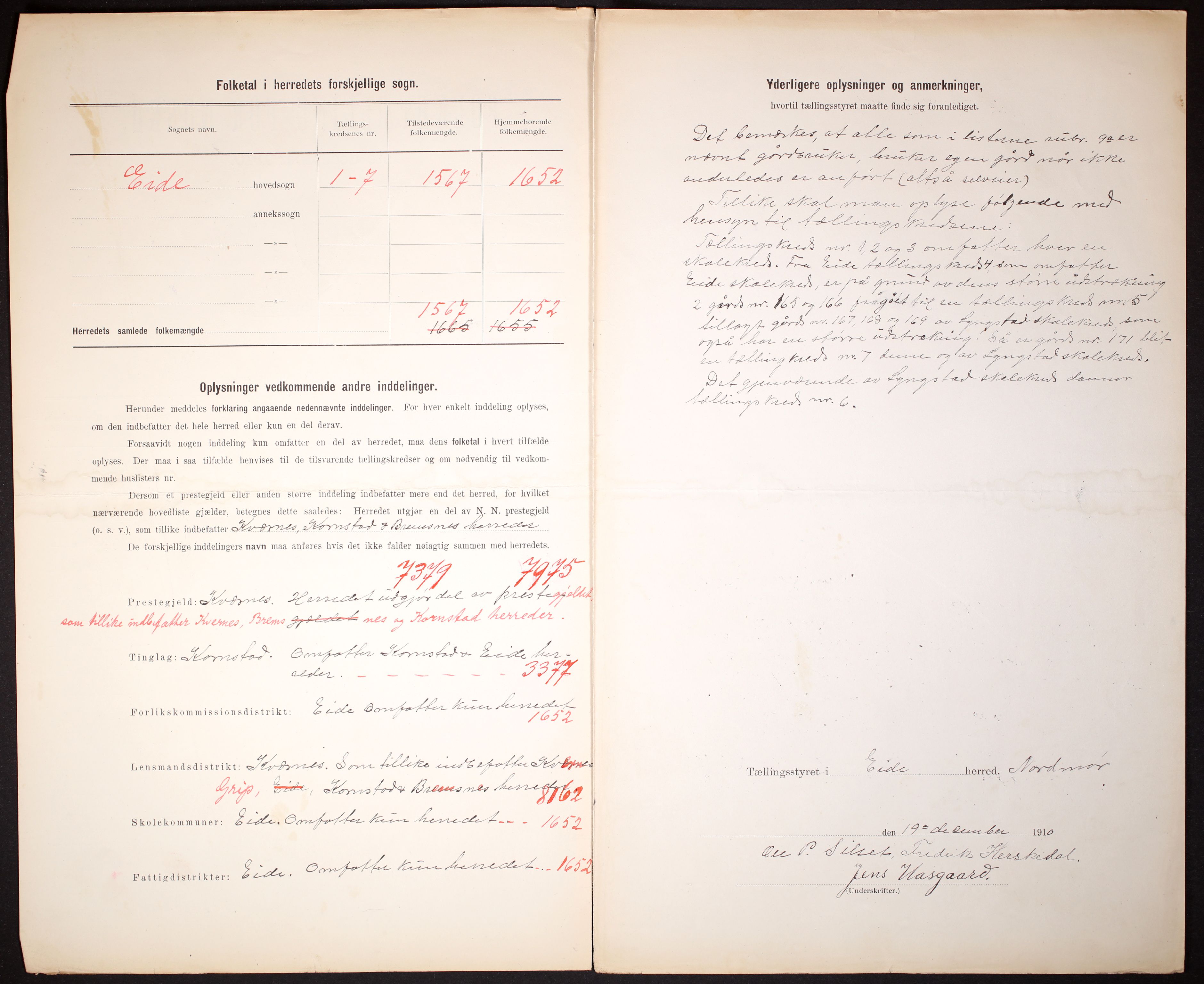 RA, 1910 census for Eide, 1910, p. 3