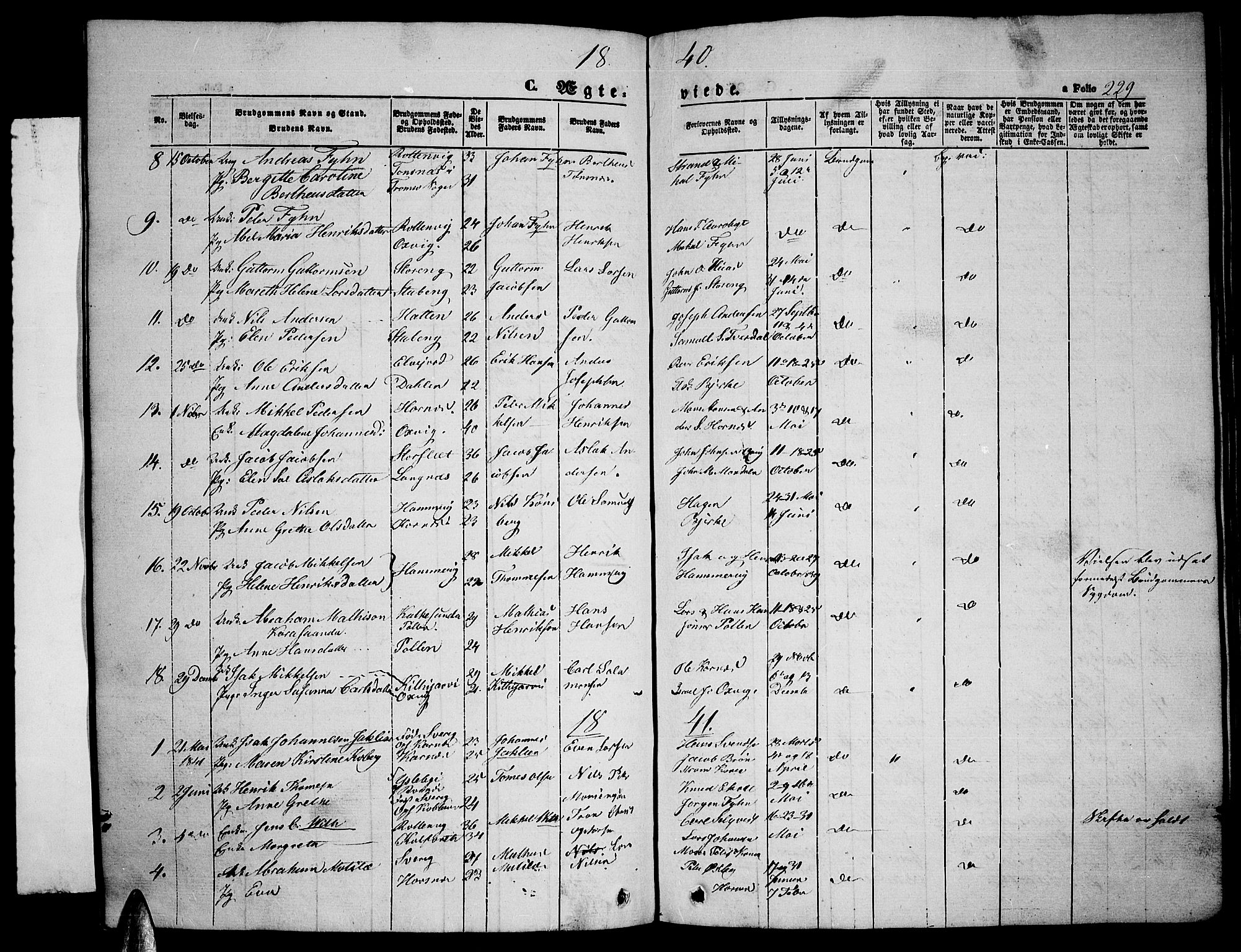 Lyngen sokneprestembete, SATØ/S-1289/H/He/Heb/L0002klokker: Parish register (copy) no. 2, 1839-1860, p. 229