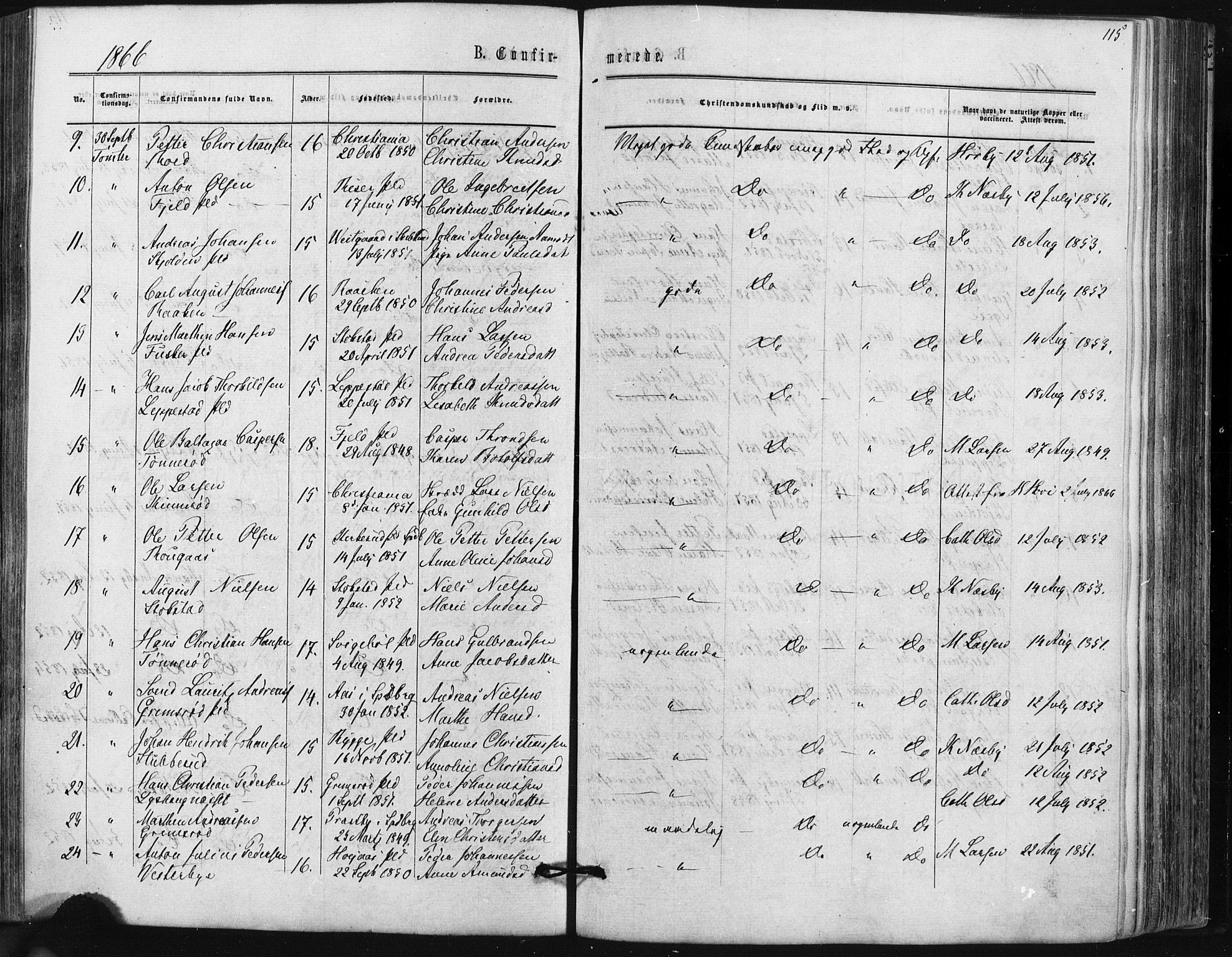 Hobøl prestekontor Kirkebøker, AV/SAO-A-2002/F/Fa/L0004: Parish register (official) no. I 4, 1865-1877, p. 115