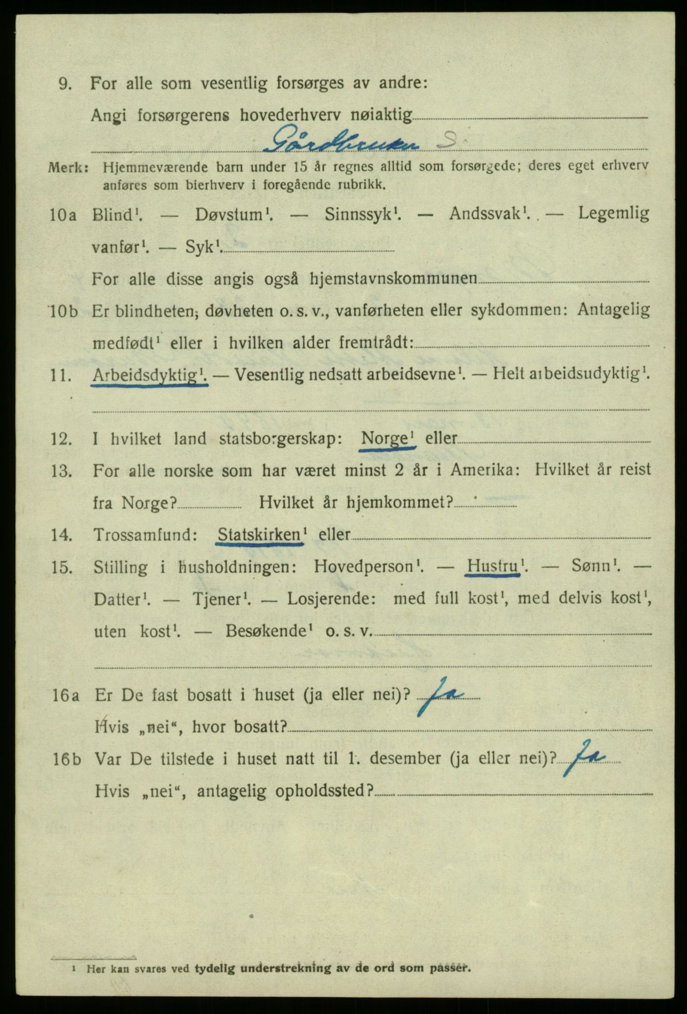 SAB, 1920 census for Manger, 1920, p. 3020