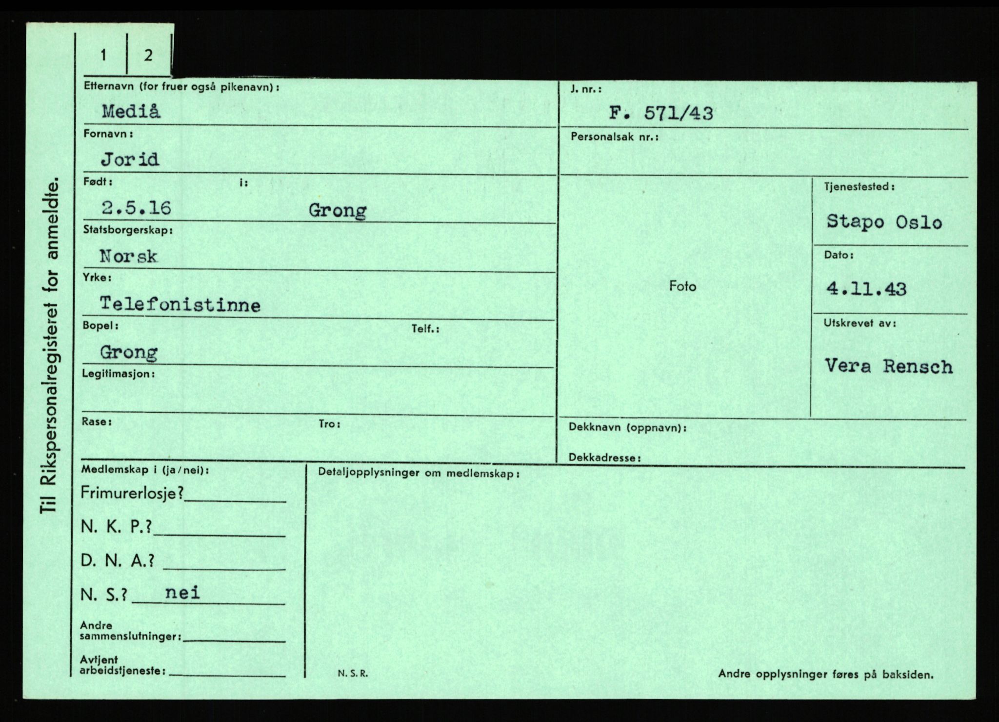 Statspolitiet - Hovedkontoret / Osloavdelingen, AV/RA-S-1329/C/Ca/L0010: Lind - Moksnes, 1943-1945, p. 3500